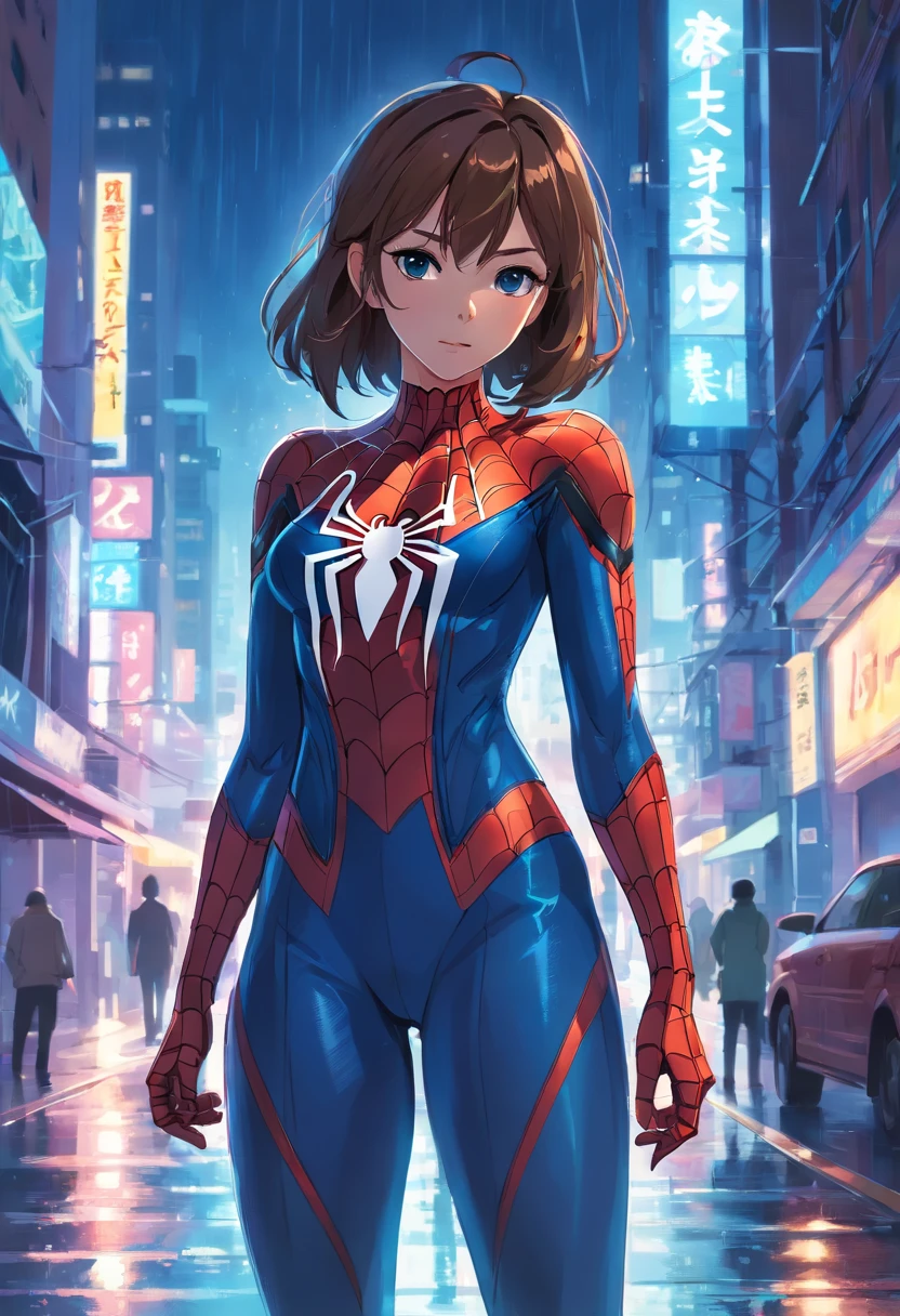 Spiderman , cyberpunk city ,8k