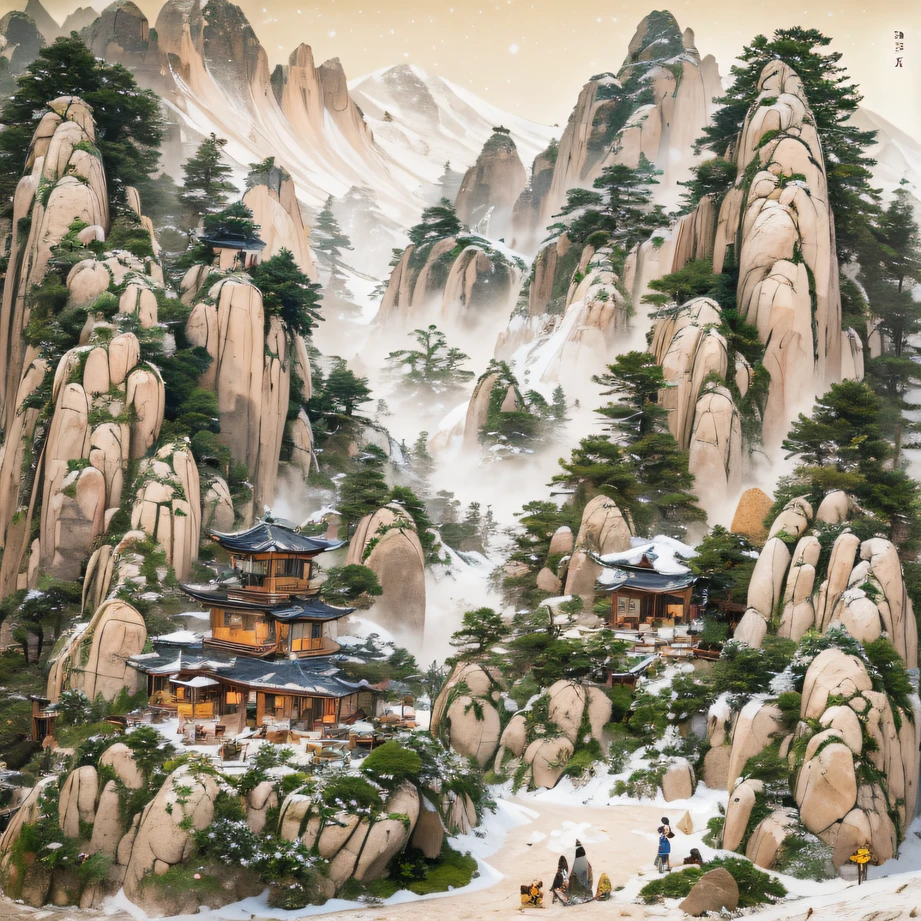 snowy peak(mont)Treasure House(kiosk)Near Lantian(village)，
Deadwood(hut)Three blankets(hali)One hole in the sky(boulders)。
Half Ridge(kiosk)Huacheng(kiosk)Wordless stone(stele)，
Wan Song(close)Snow Peak(pathway)There is dragon sleep(fang)。
Manjusri(tw)Ancient mirrors(tw)Jinao Bridge(bru),
Lohan(boulders)Tiyun(ridge)Elephant bone peak(kulmin)。
Incense stone(grind)free captive animals(chii)Pool dipping moon(chii)，
Wangzhou(kiosk)Zhuo Xi(izumi)Ying Chao Spring(izumi)。