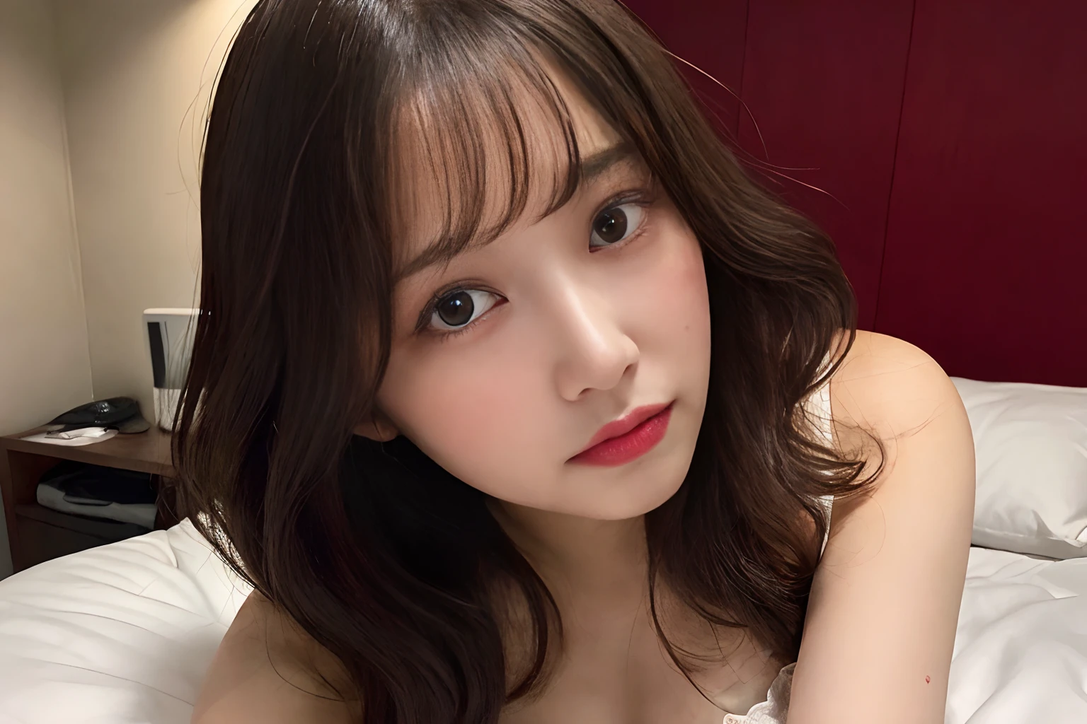 Lives in Japan, 21 years old,Being in a hotel,(get down on the bed:1.2),(Being touched by men:1.5),(Being stroked in the crotch of a man),Seen from the side, Oil,
(((tmasterpiece))), ((best qualtiy)), ((intricate detailes)), ((Ultra-realistic realism)), Ridiculous resolution, A MILF, Mature Woman, see -through, ighly detailed, illustratio, 1. Women, ((plump udder)), (areola of breast),perfect hand, Detailed finger, Beautiful detailed eyes, wavy curly hair,with brown eye, Name badge, vd, (Black sexy underwear:1.2), semi transparent, Get wet,The button is undone,My chest was about to spill out of my clothes, detailedbackground, Bedrooms, perfect eyes, mesmerizing eyes,cocked ass,Reddened face,(weeping:1.2),confused eyes