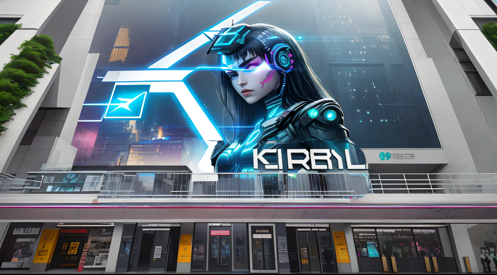 Mall plaque,cyber punk perssonage,Technologie,mirai