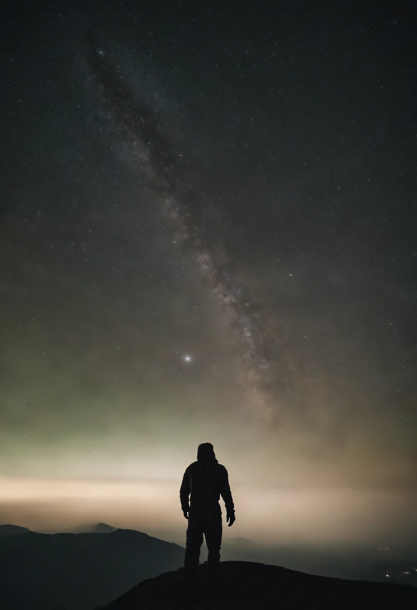 Photography of an ethereal, semi-transparent alien creature from another world. Its body is elongated, adorned with intricate patterns of bioluminescent markings that emit a soft, otherworldly glow. The alien floats gracefully above a mist-covered mountain peak, with the silhouette of distant peaks visible on the horizon. The composition is a wide shot, showcasing the alien's delicate figure against the vastness of the landscape. Soft, diffused lighting bathes the scene, lending it a dreamlike quality. The photographer skillfully captures the mystique and elegance of this enigmatic extraterrestrial being