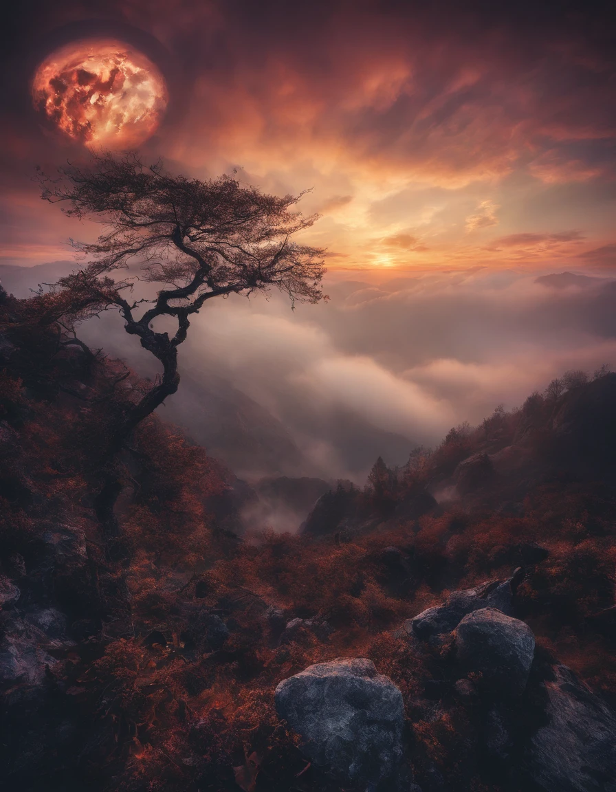 Magnificent view,Forest edge landscape photography Professional high-quality nature digital photography,Spring flowers bushes in the moonlight on a rainy night,precipice,Eau,Boulders,foggy sky,Traces of rain,Nightmare vision, Dark fantasy plot,Perfect and excellent composition,8K分辨率,the detail,Ultra-wide-angle distance shooting,background inside dark,Jack Guzman's environmental art photography,realisticlying,cinematic compositions,Volumetriclighting,A high resolution,vividness, A detailed, Stunning sky,Colorful clouds float,true to life, Pubic area is clear, flawless perfection, Digital SLR, 1024, 2048, 4096, A detailed, Sharp, best qualtiy, high qulity, absurderes,unmanned background,The is very detailed、Detailed lighting shadows,Trends on ArtStation、iintricate、high detal、dramatics、Midjourney Art(Volumetriclighting:1.2)hdr shot。(Faraway view,Super deep view,ultra-wide-angle,Microfocal length lens:1.2)(realisticlying:1.4)tmasterpiece、high high quality、Beautiful photography、globalillumination、