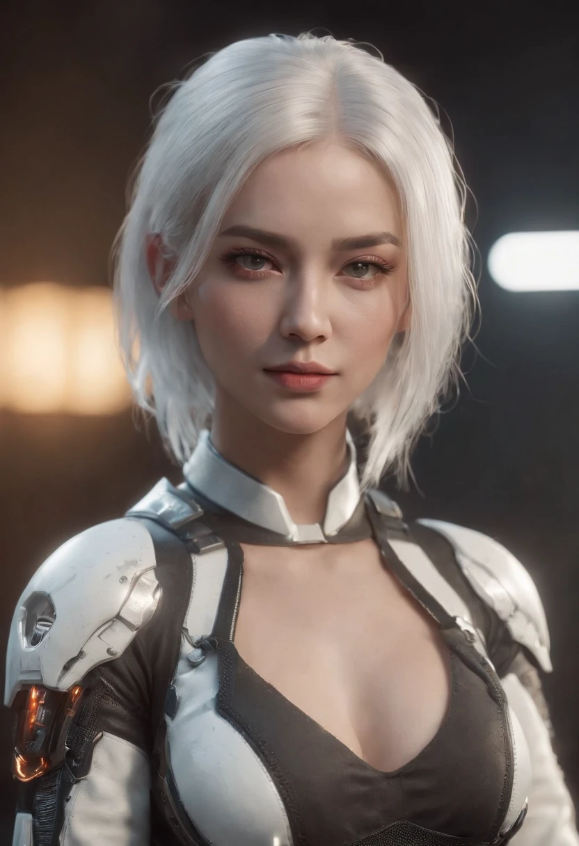 best qualtiy,high high quality,hyper-detailing,textureskin,detail,awardwinning，。.3D, A beautiful cyberpunk female image,battle garment，white haired Cangcang，hdr（HighDynamicRange）,Ray traching,NVIDIA RTX,Hyper-Resolution,Unreal 5,Subsurface scattering、PBR Texture、post-proces、Anisotropy Filtering、depth of fields、maximum definition and sharpness、Many-Layer Textures、Albedo e mapas Speculares、Surface coloring、Accurate simulation octane rendering of light-material interactions、Two-colored light、largeaperture、Low ISO、White balance、the rule of thirds、8K raw data、blackstockings