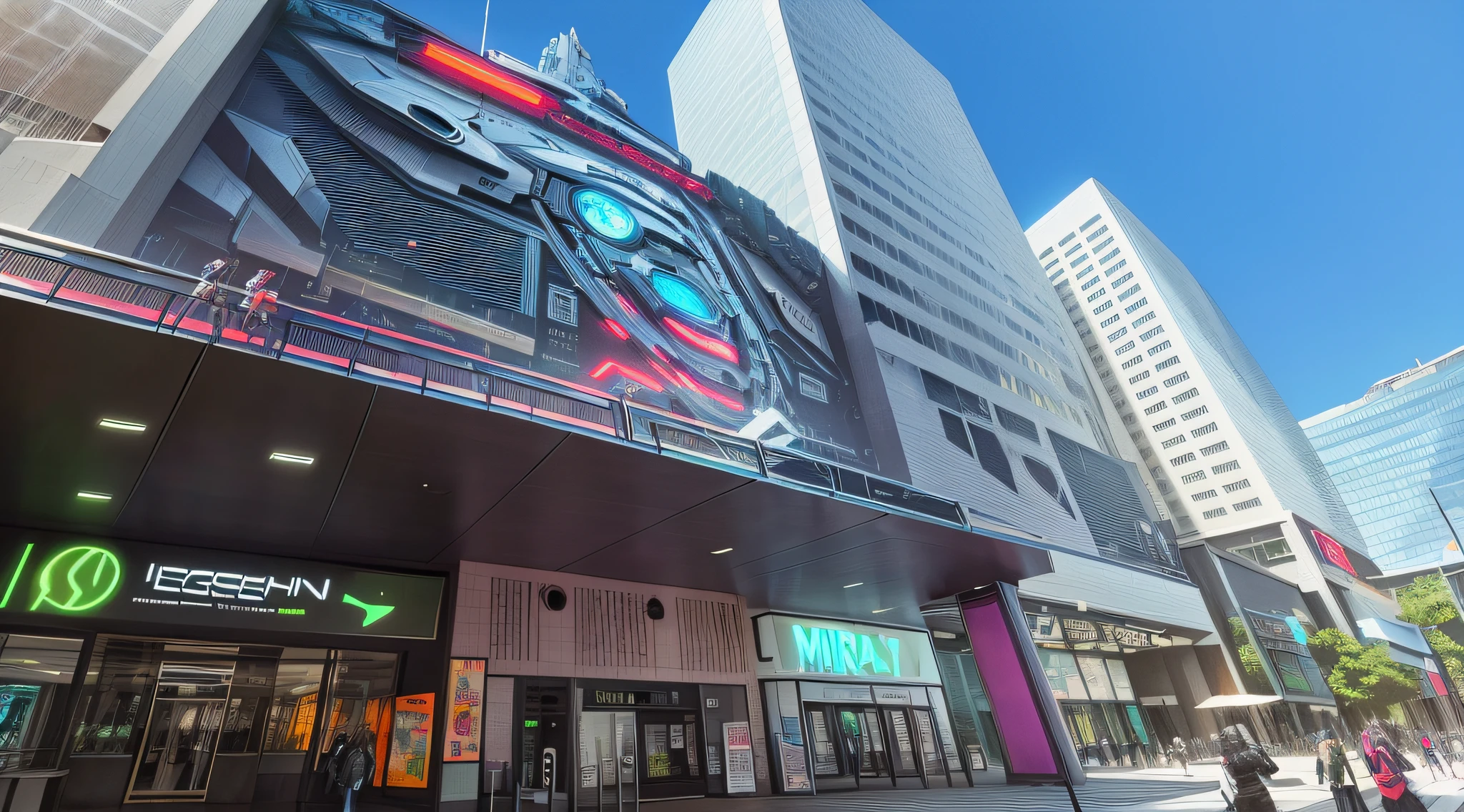 Mall plaque，cyber punk perssonage，Technologie，mirai