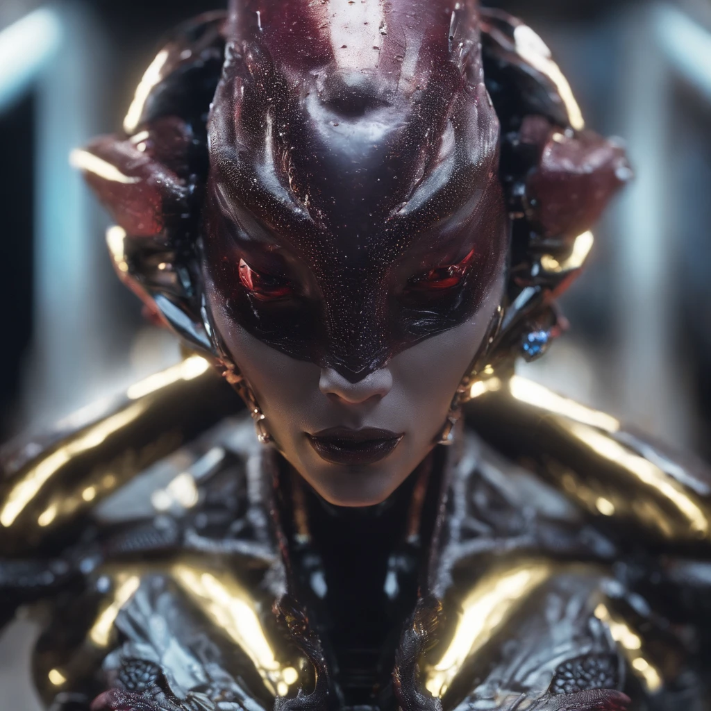 Black gold thread marble texture 32K(tmasterpiece,k hd,hyper HD,32K)Rolling flying linen constellation,Lizard Head White Gold Silk Armor Tulle Cyberpunk Space Station 1:90 miniatures,the sideview,semi transparent,Portrait close-up,Ice is permeable to gas,Film light and shadow,Full composition,Panorama ultra-wide angle,extremely happy,Pterostilbene has a delicate texture,Strong visual impact,Hyper-detailing,Dream Demon,Refined face,prettyeyes,Cherry small mouth,high saturated,Long flowing burgundy hair,crystal-clear,Good sense of perspective,Light and shadow effects,16K smooth,Surface reflected light