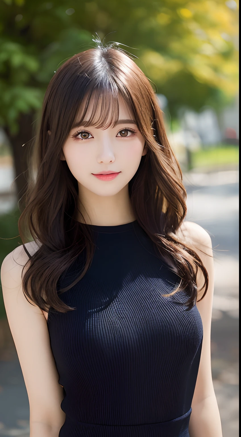 masutepiece, Best Quality, Illustration, Ultra-detailed, finely detail, hight resolution, 8K Wallpaper, Perfect dynamic composition, Beautiful detailed eyes, Women's Fashion🍂,Medium wavy hair,small tits、Natural Color Lip, Bold sexy poses,Smile,Live performance venue、20 years girl、Cute、Sexy shot looking at camera、Slender body type、Hair fluttering in the wind、Gravure Model Pose