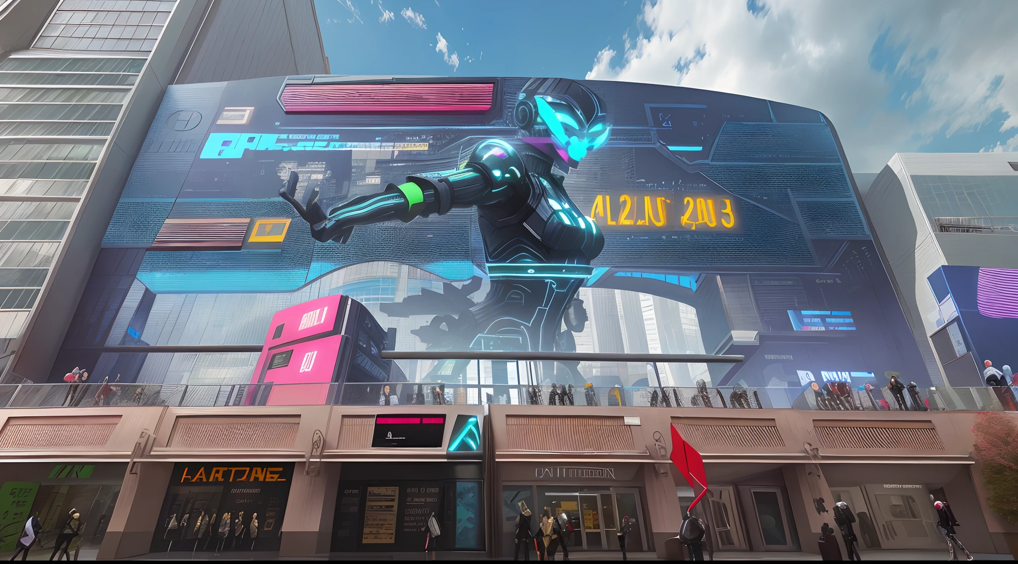 Mall plaque，cyber punk perssonage，Technologie，mirai