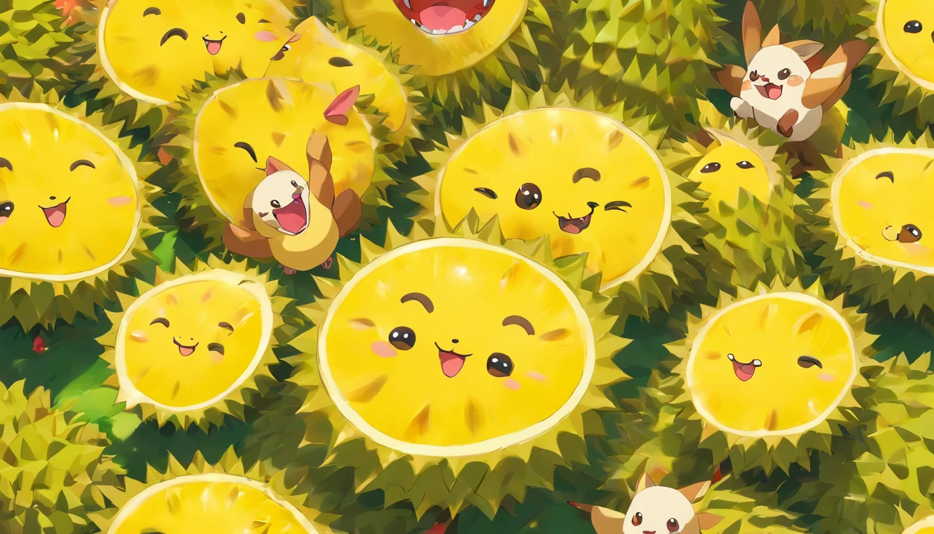 Many type of animal gather and worship durian fruit