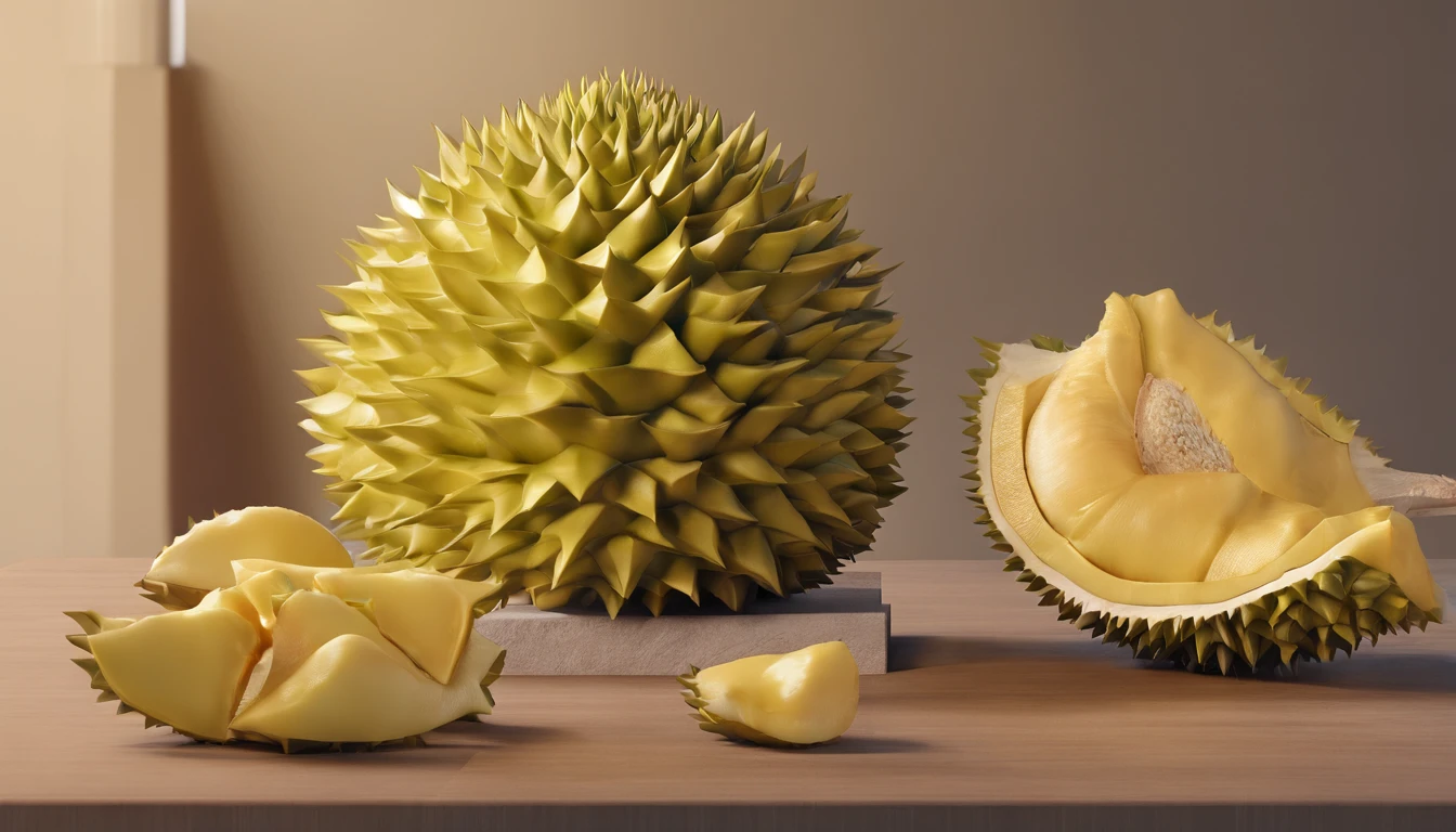 Durian fruit on a throne