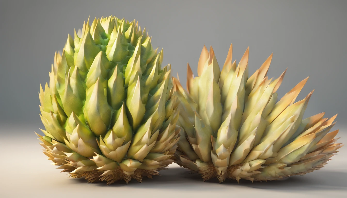 Durian fruit on a throne