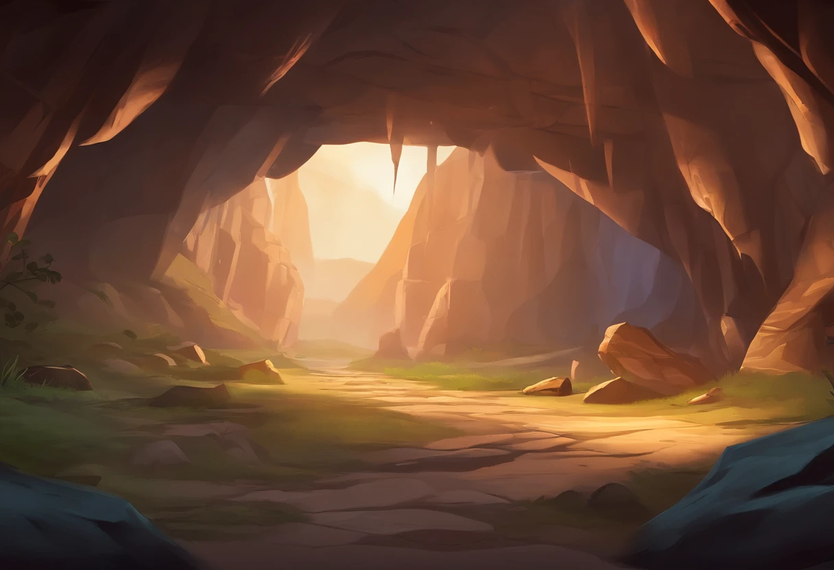 background art for 2d game, inside cave scenario, background battlefield, high quality, hd illustration,