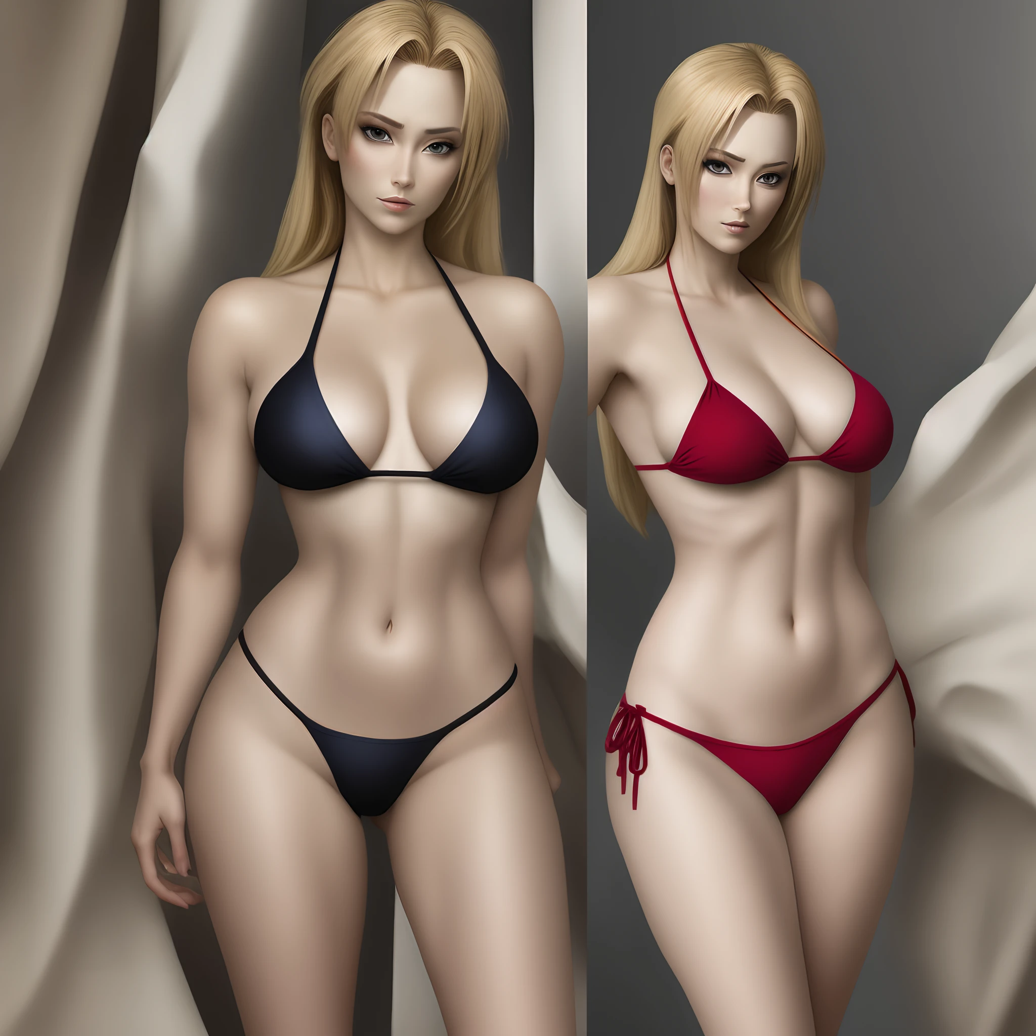 Lady Tsunade posing in a bikini