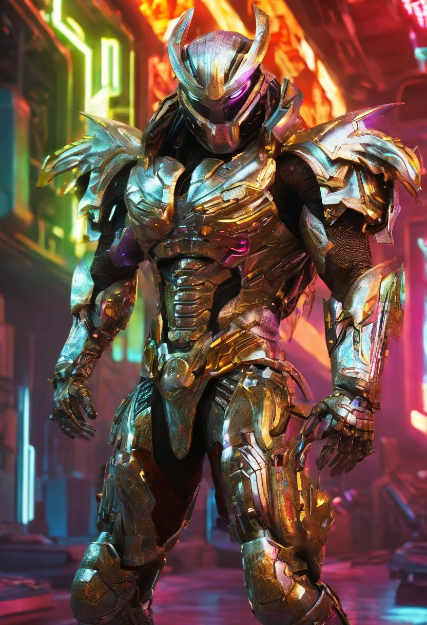 Predator,full bodyesbian,Silver-white armor