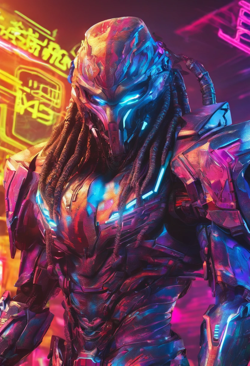 Predator，full bodyesbian，Silver-white armor