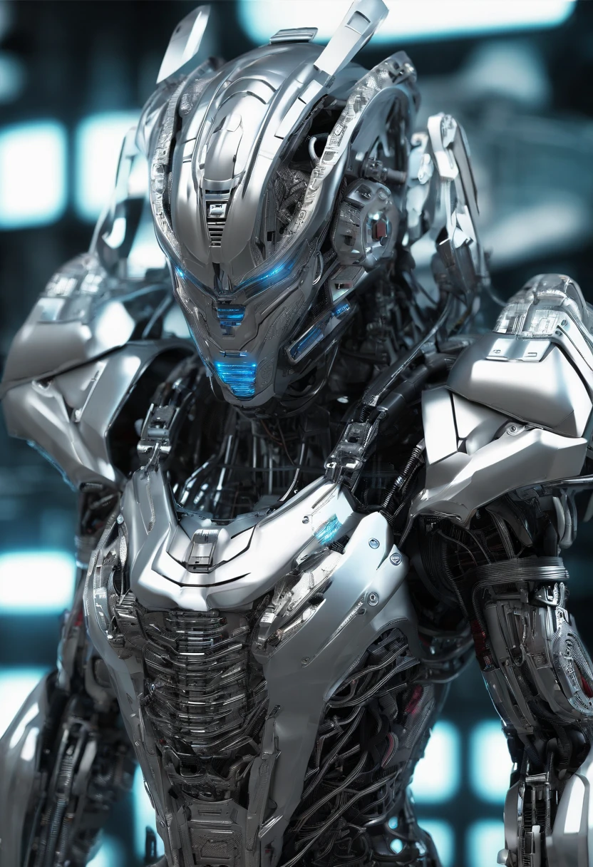 Predator,full bodyesbian,Silver-white armor