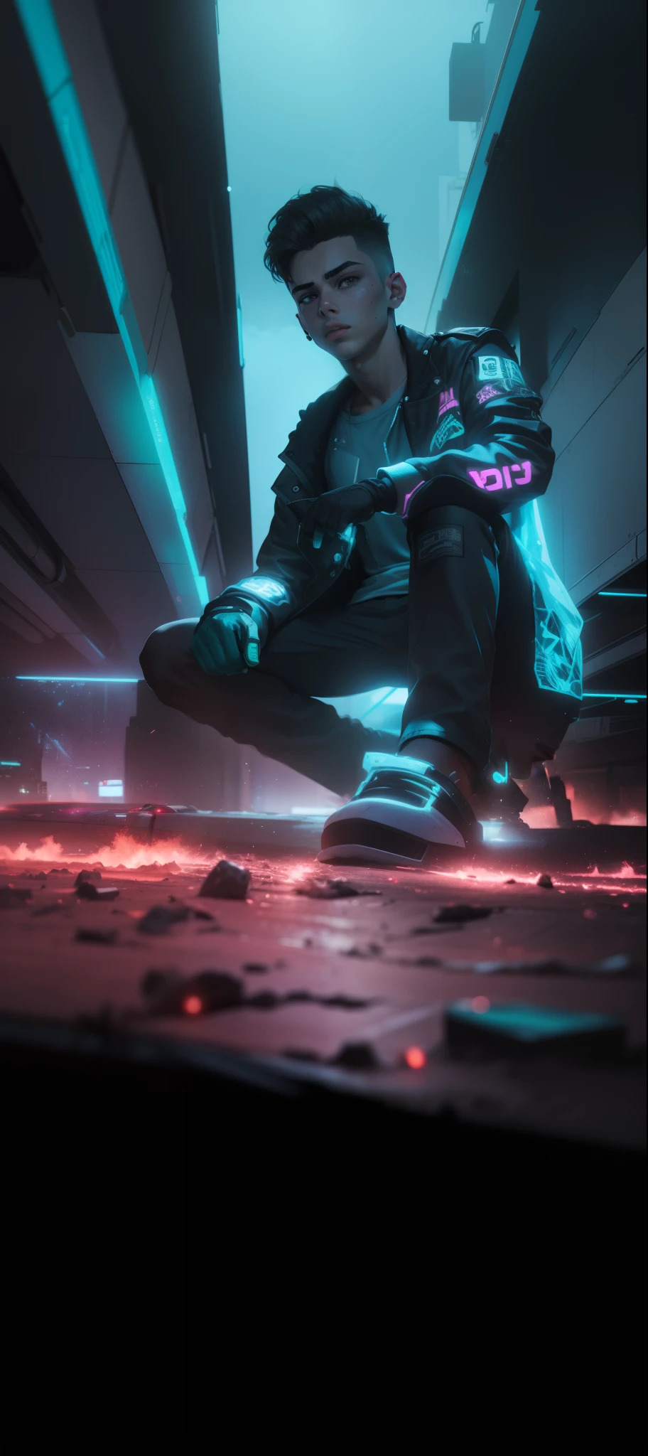 Ultra realastic, changebackground , 8k, handsome boy , age under 16, cyberpunk