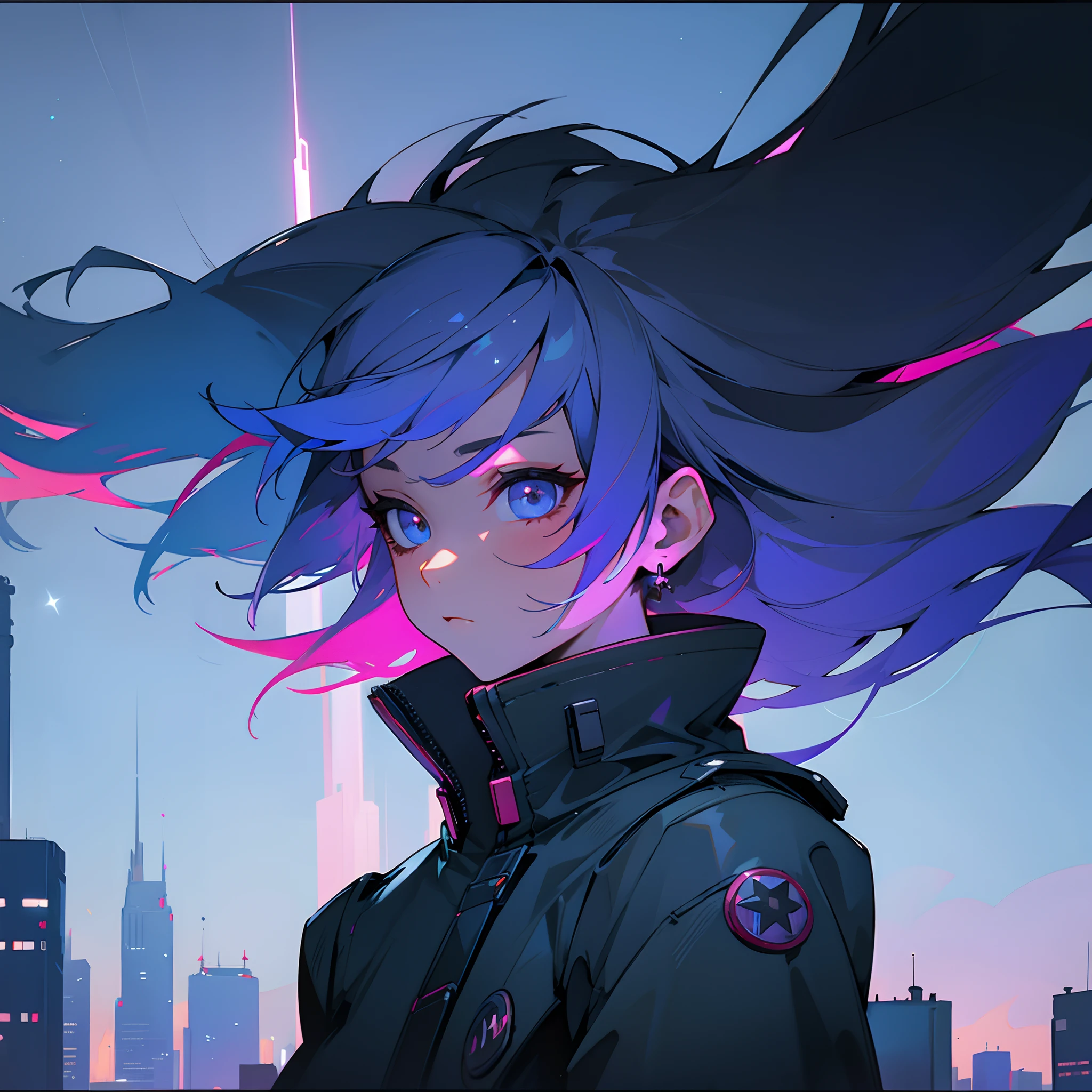 Night Starry Sky City Cyberpunk --auto