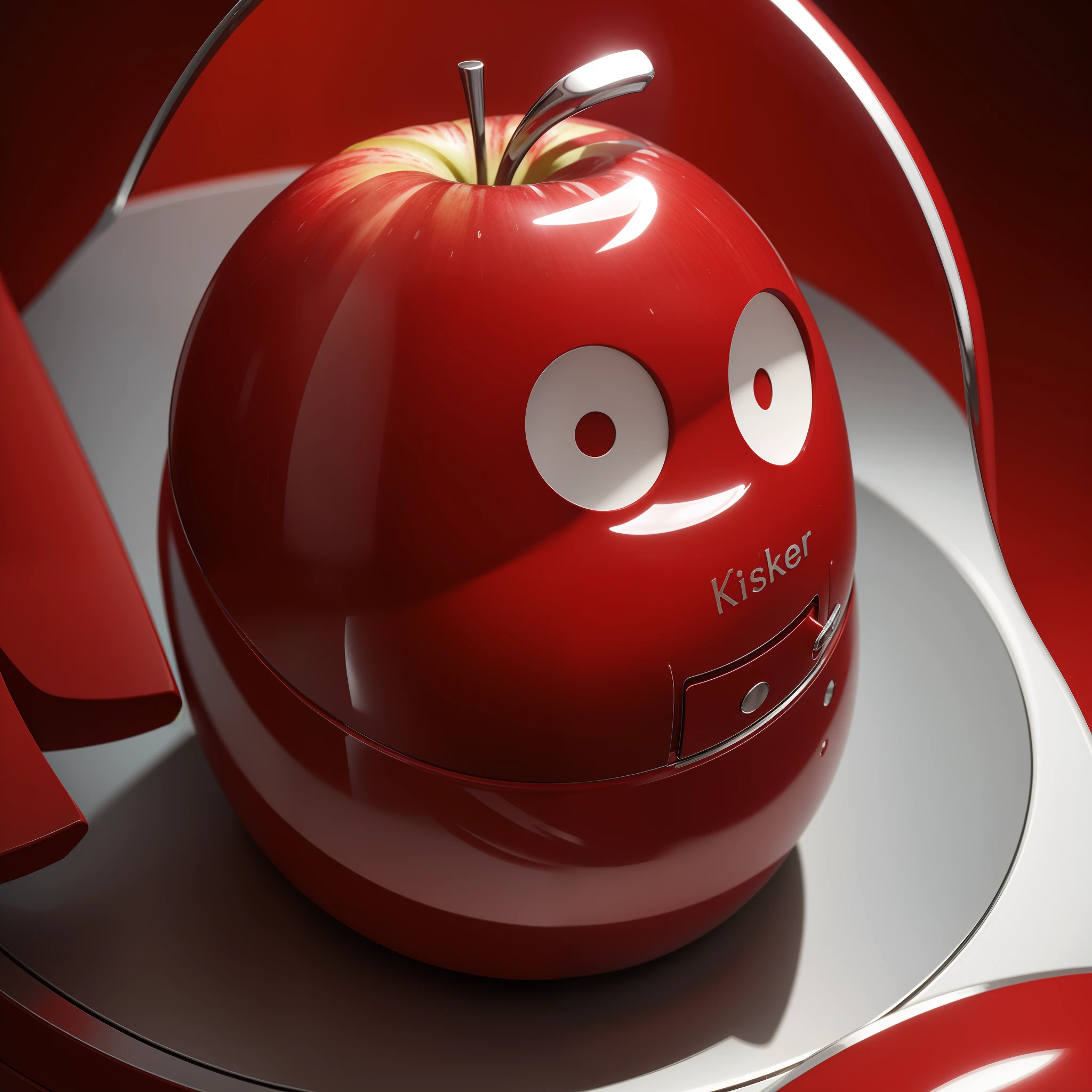 masterpiece, super detail, high quality, award winning, 8k, apple-shaped kitchen timer, theme color is red, cute shape, Product photo, professional light