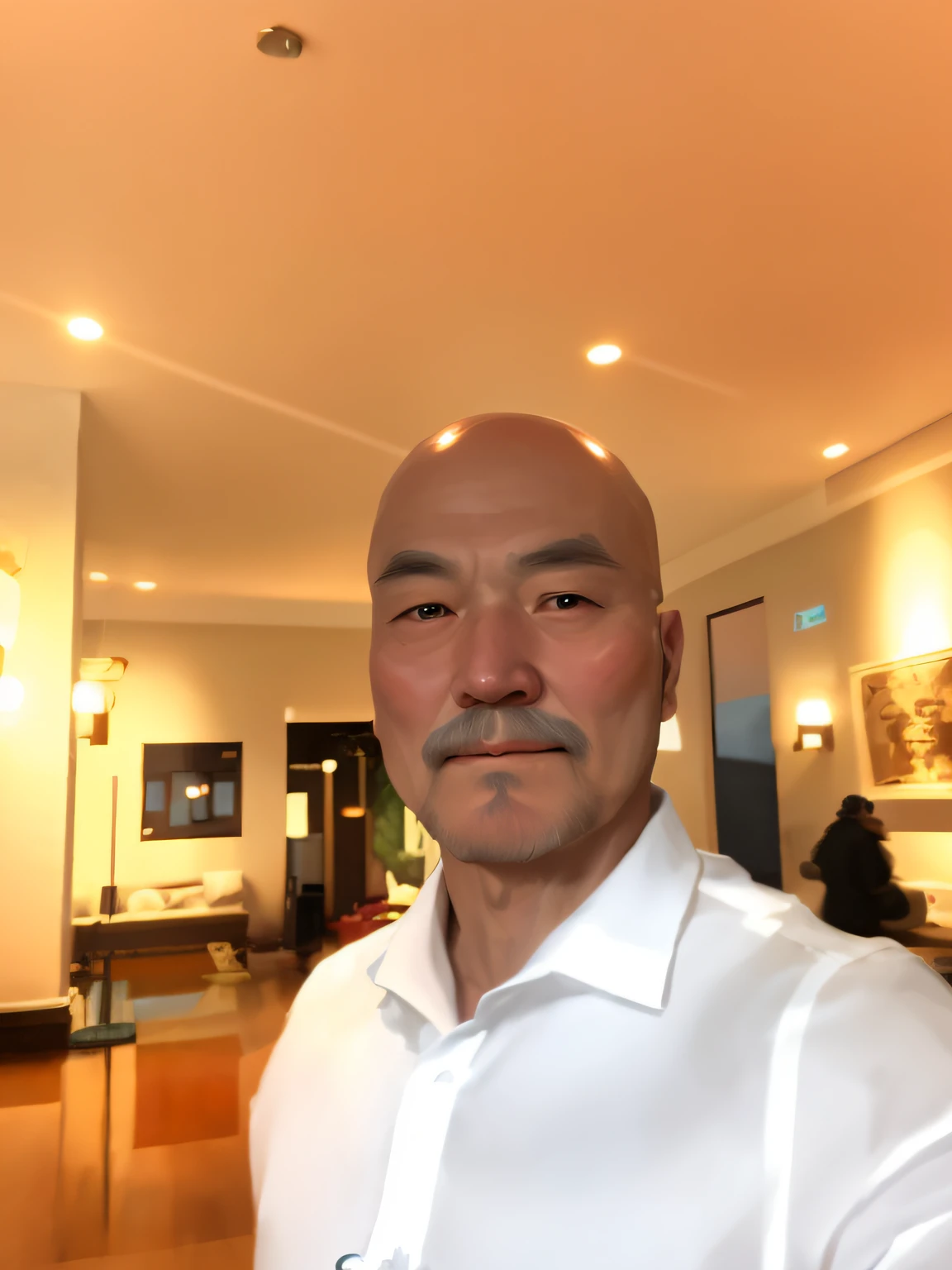 A close-up of an old monk with a long beard and a white beard, Taoist, Bald,Monk customs,inspired by Wu Daozi, monk portrait, Taoist master, portrait photo of an old man, Inspired by Hu Zaobin, inspired by Hu Zao, Long white beard, inspired by Li Cheng, 7 0 mm portrait, 60mm portrait