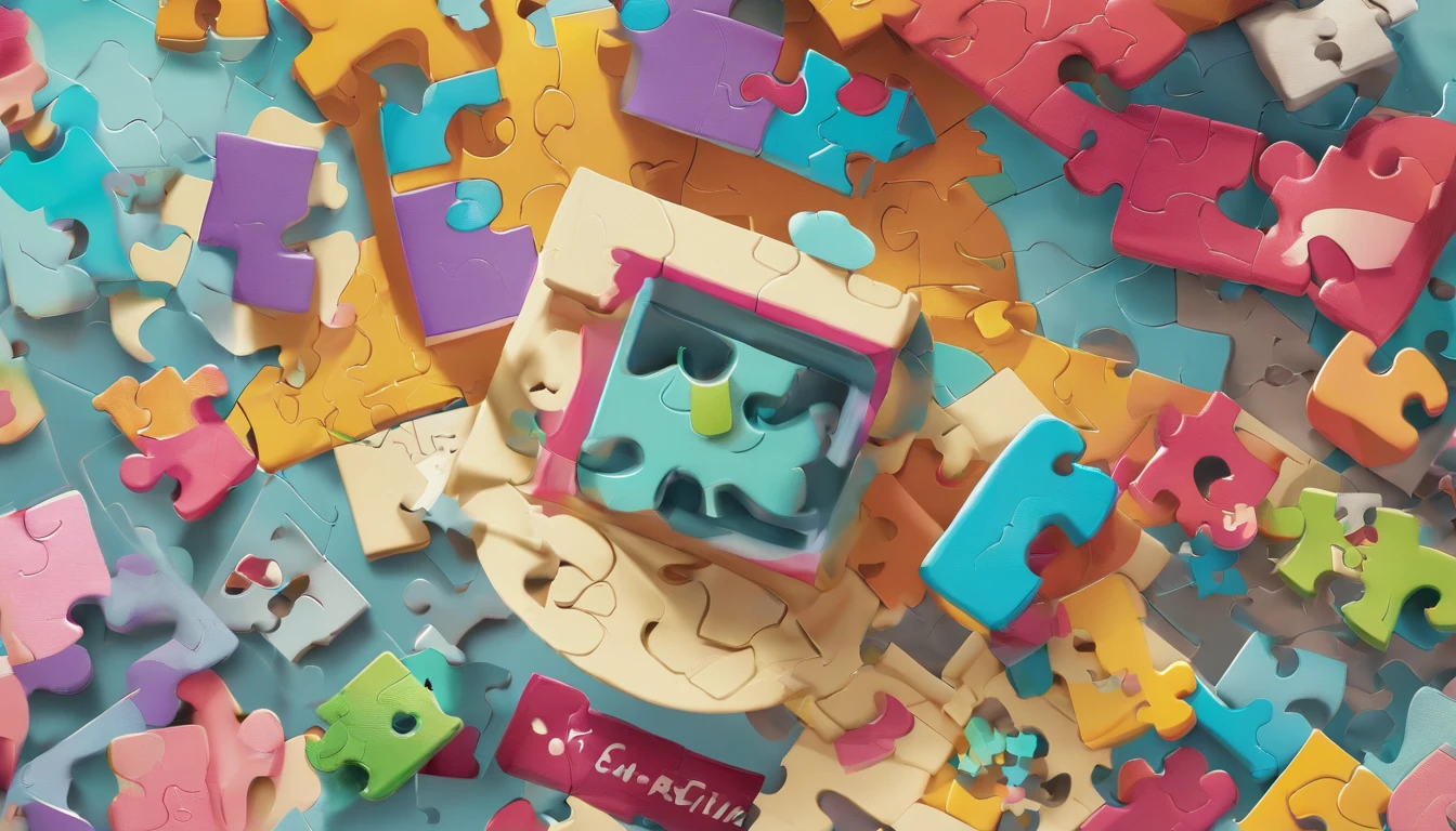 Transformation Puzzle (4K):Represent a puzzle being assembled in 4K resolution, with pieces in the form of smiles.Each piece should be unique and fit perfectly, with sharp details and bright colors.Use subtle shadows to give depth and add a soft glow to the image, emphasizing the idea that happiness is built piece by piece.