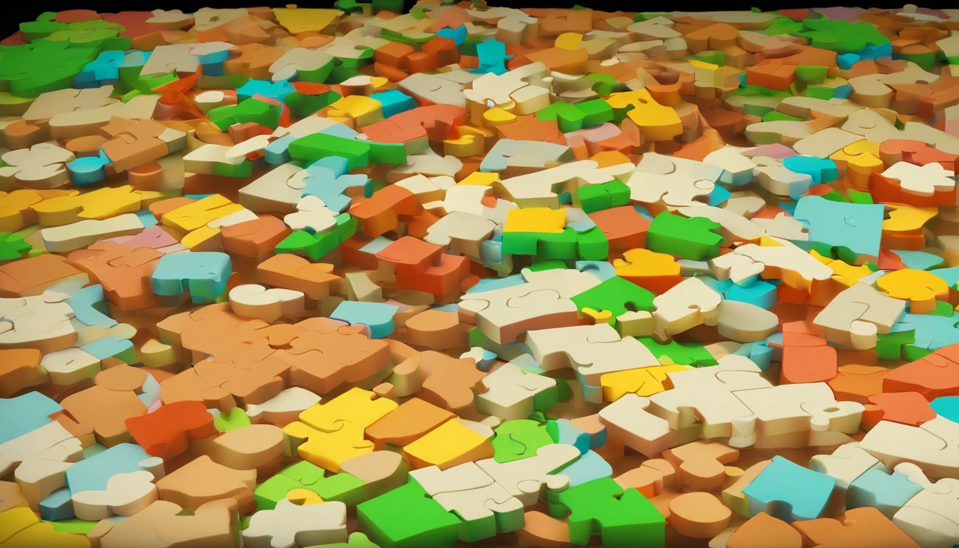 Transformation Puzzle (4K):Represent a puzzle being assembled in 4K resolution, with pieces in the form of smiles.Each piece should be unique and fit perfectly, with sharp details and bright colors.Use subtle shadows to give depth and add a soft glow to the image, emphasizing the idea that happiness is built piece by piece.