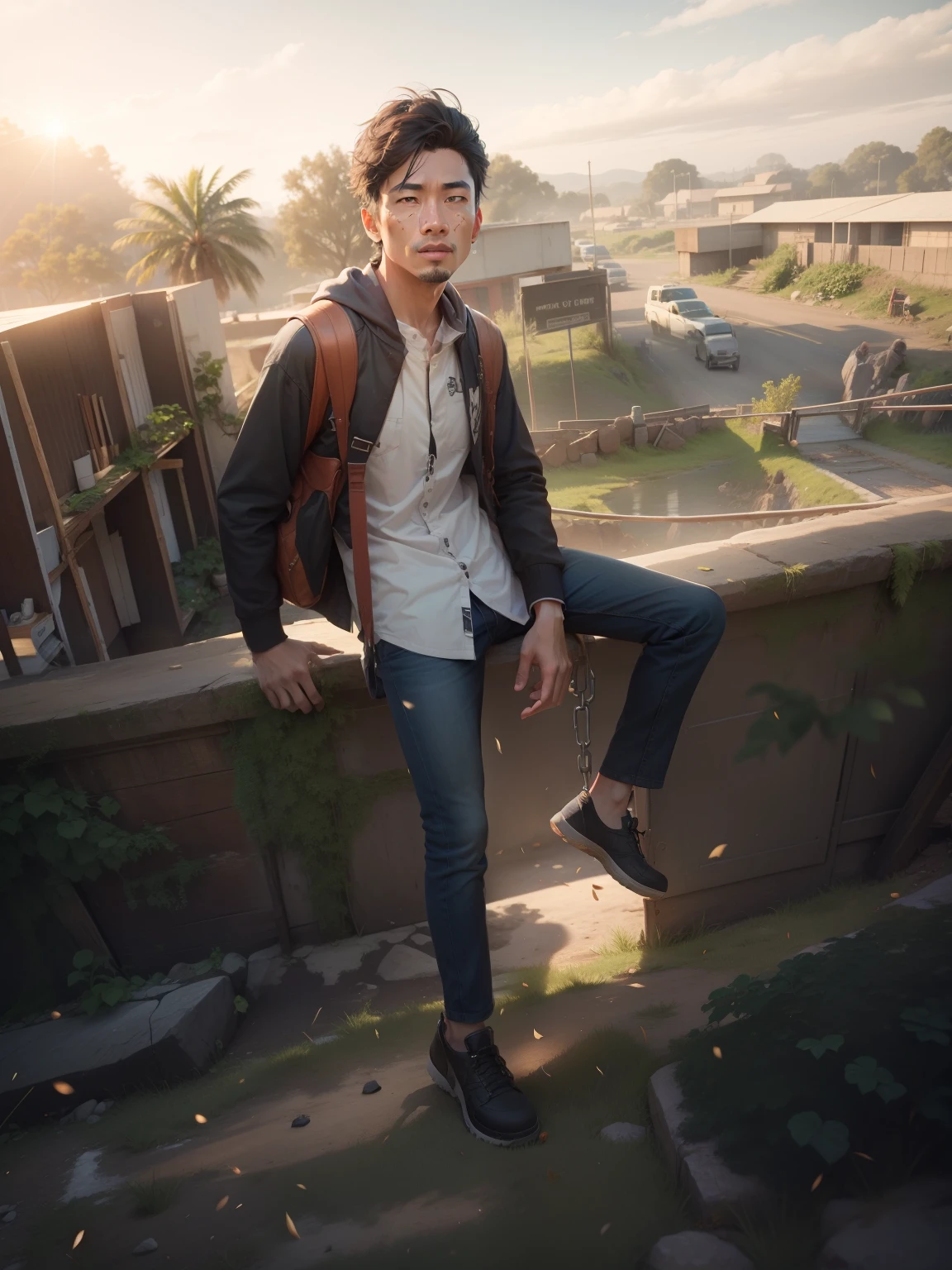 Change background realistic face,]