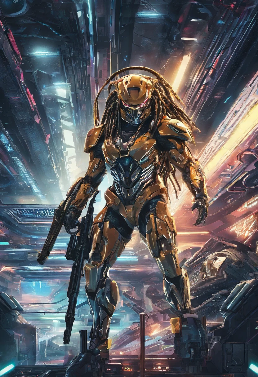 Predator,full bodyesbian,Authentic background