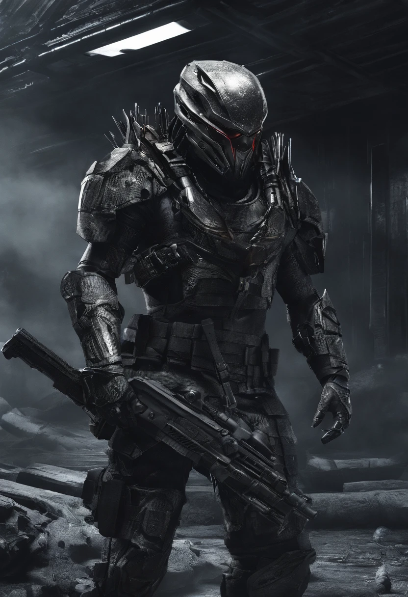 Predator,full bodyesbian,Authentic background