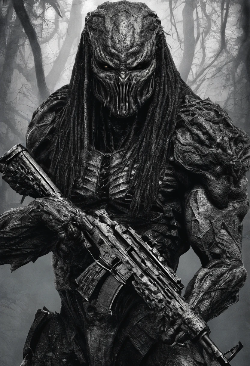 Predator,full bodyesbian,Authentic background