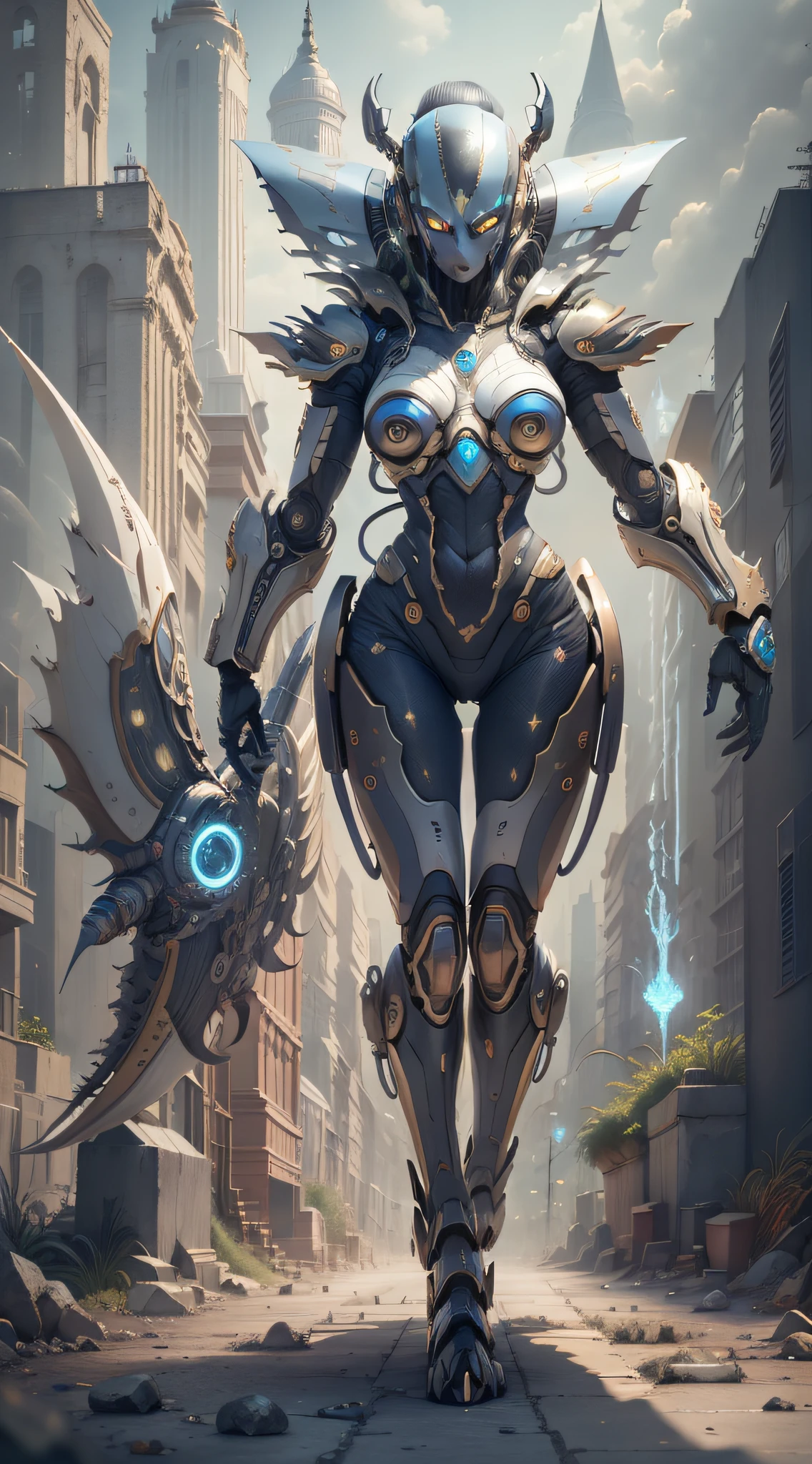 <lora:Charizard:1> , anthro, female, charizard, breasts, genitals, membrane \(anatomy\), non-mammal breasts, huge breasts, tail, wings, <lora:Clothing - Mechanical Armor:1> , mech4rmor,, pauldrons, cyborg, mechanical arms, cyberpunk, science fiction, <lora:more_details:0.3>,