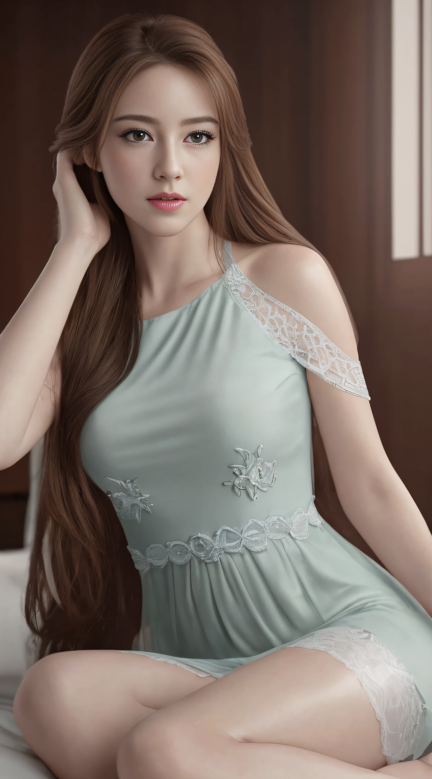 RAW photos,best qualtiy,tmasterpiece,very fine and beautiful,The is very detailed,CG,unified,8k 壁纸,Amazingly detailed,Fine and detailed,tmasterpiece,best qualtiy,offcial art,The is very detailed的 CG unified 8k 壁纸,The is very detailed,A high resolution, The is very detailed, Pubic area is clear, Focused, (best qualtiy), (realisticlying, fidelity:1.6), 8k, softlighting, high high quality, Cinematic lighting, 1girl, at centre, full bodyesbian, brown hair, (sweat leggs:1), perfectfingers、long whitr hair