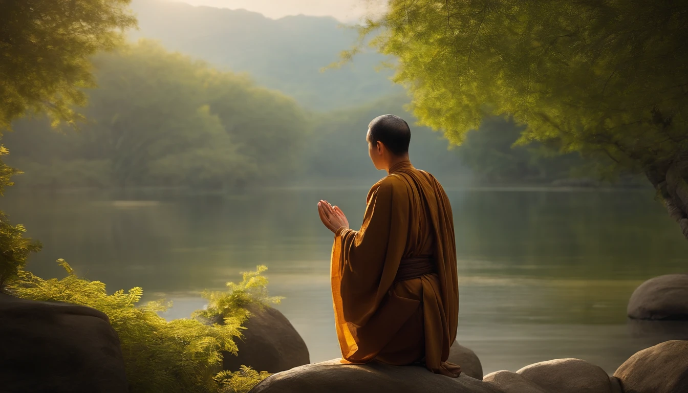https://World Wide Web.haiyiai.。.com/explore/detail/CJHLPS94msbfctkimq90，babyfat，The little monk wore a loose brown monk's robe，The pleats flutter in the breeze。Behind him are green trees。He clasped his hands together，It exudes an air of peace and tranquility，With a smile，The eyes are gentle and bright。He stood there quietly，It seems to be at one with nature，Exudes a peaceful spirituality,Look ahead。