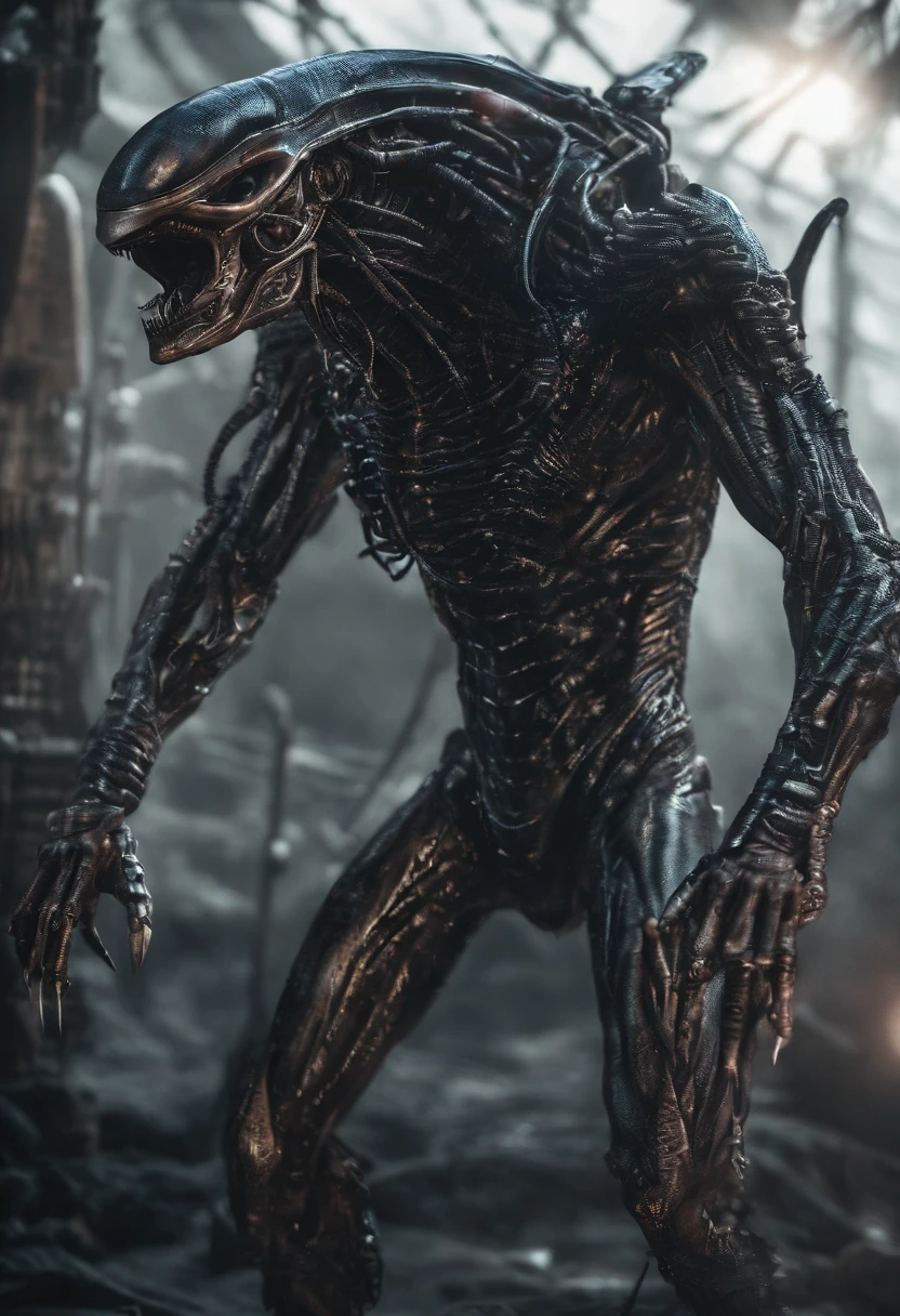 Predator,Full body photo,Authentic background