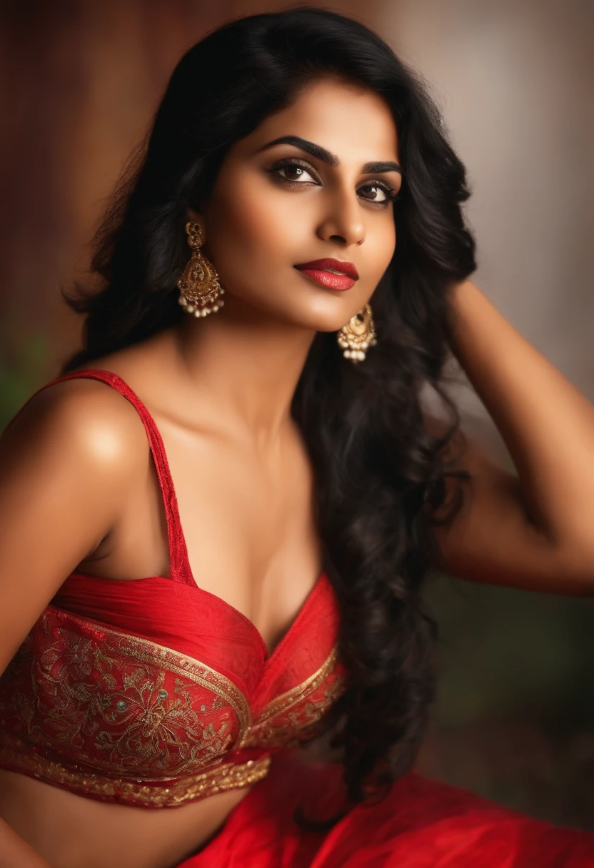 Indian girl in red bra