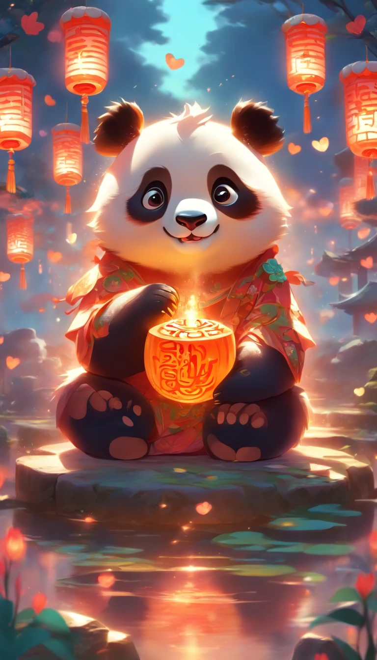 A lovely panda with a mooncake in its paw, kid’s illustration style, Moon Festival, adorable style, 2d, cartoon style