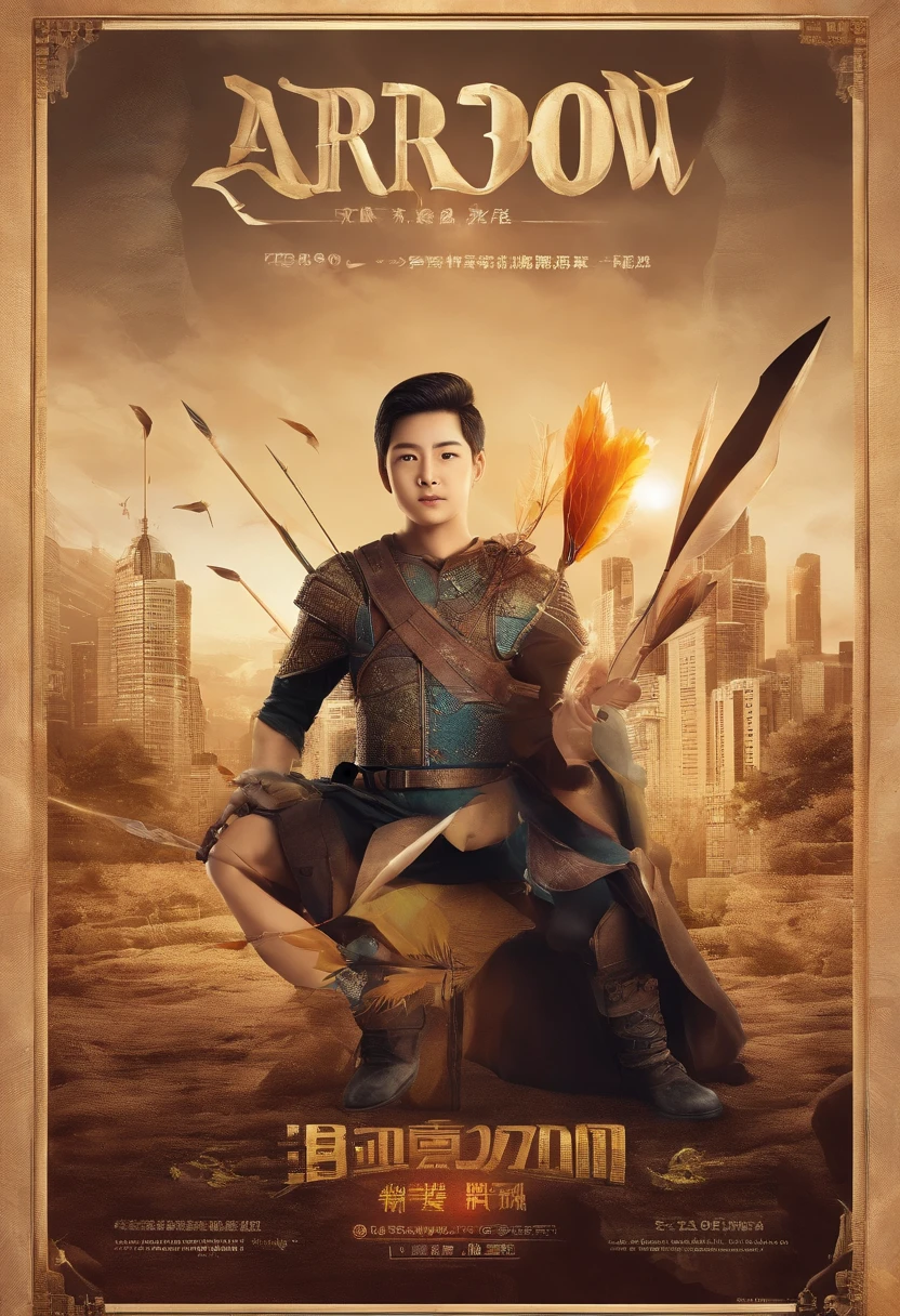 An arrow,Shoot towards the sun,Completely realistic,Full high resolution, Well made,detail-rich.中景 the scene is
