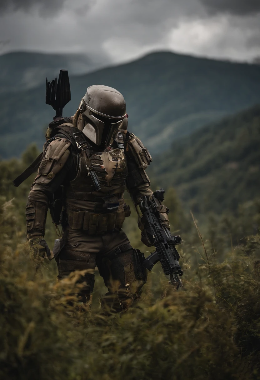 Predator,Full body photo,Authentic background