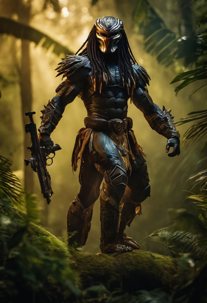 Predator，Full body photo，Authentic background