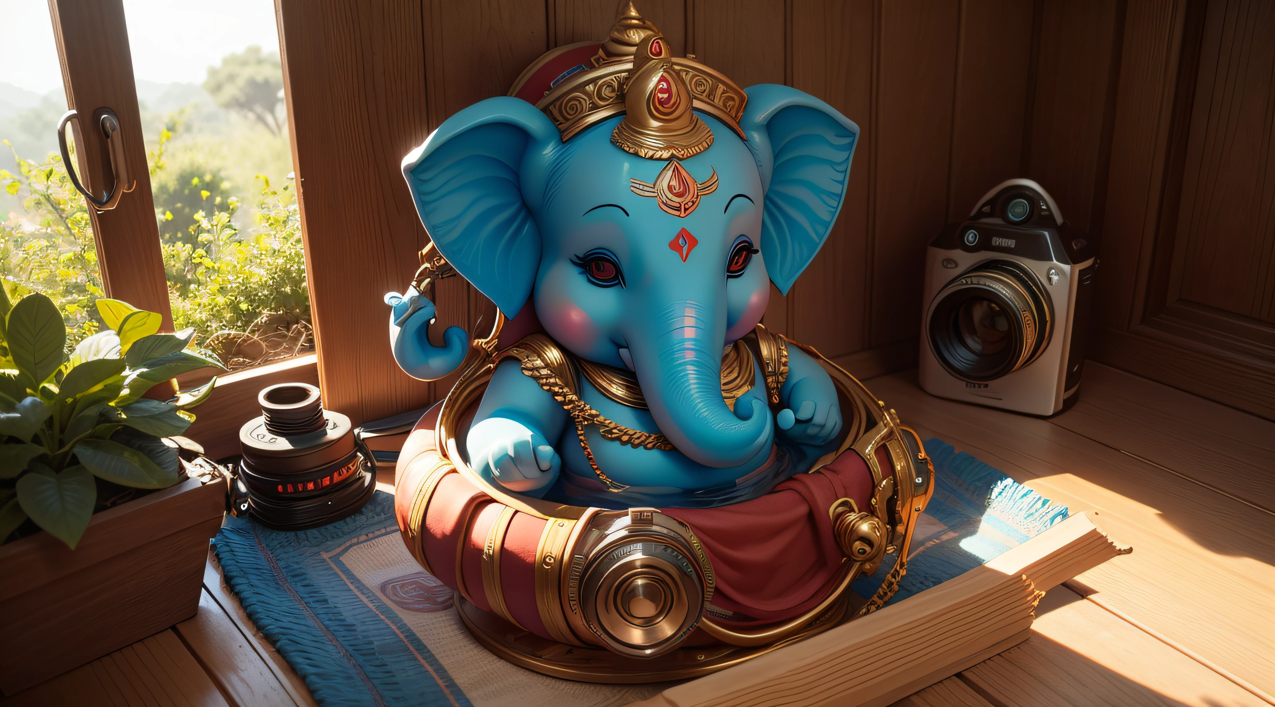 god ganesha useing DSLR camrea