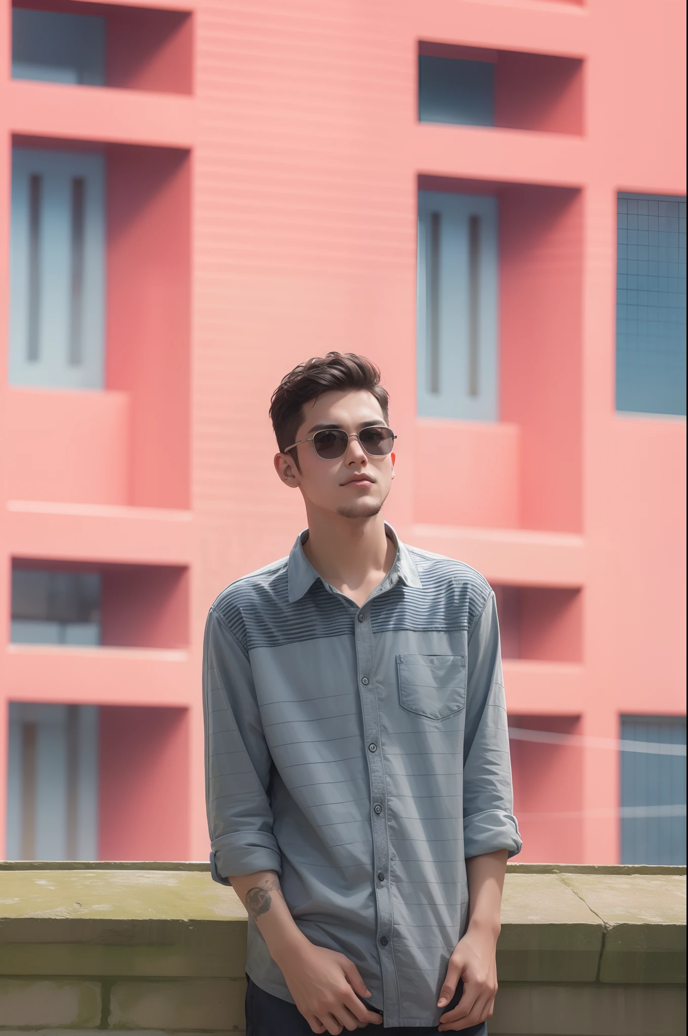 Boy with futuristic background original adult face Ultra 8k