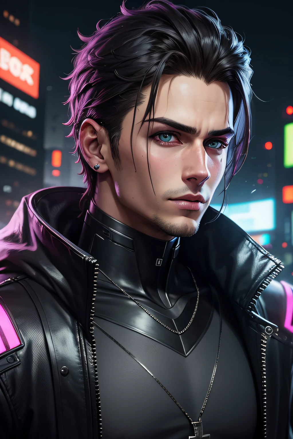 change background cyberpunk handsome boy,realistic face, 8k,ultra realistic