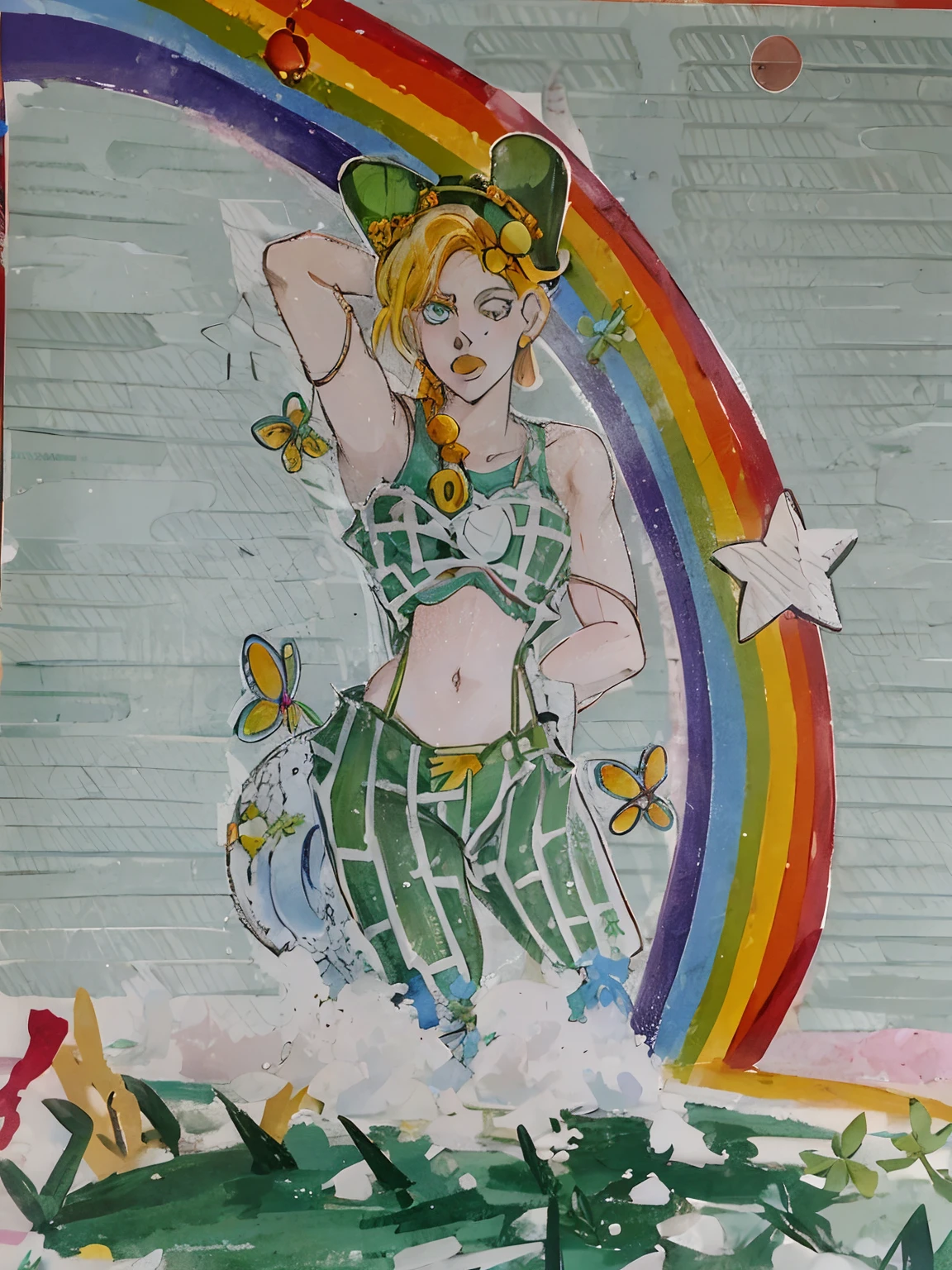 ((solamente)), ((Arakistyle)) (()), dramatic, Mirando al espectador, Jojo:0.9, illustration.