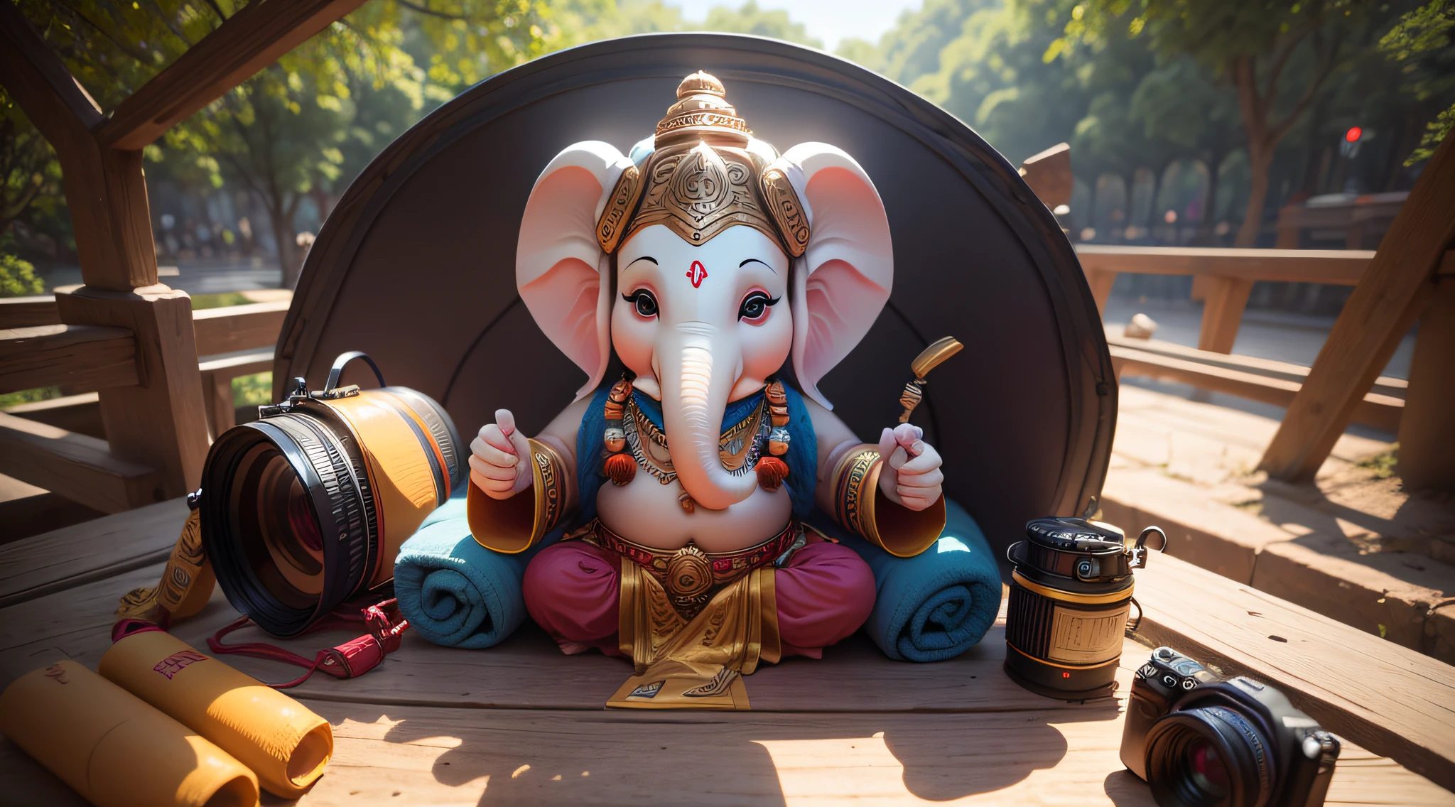 god ganesha useing DSLR camrea