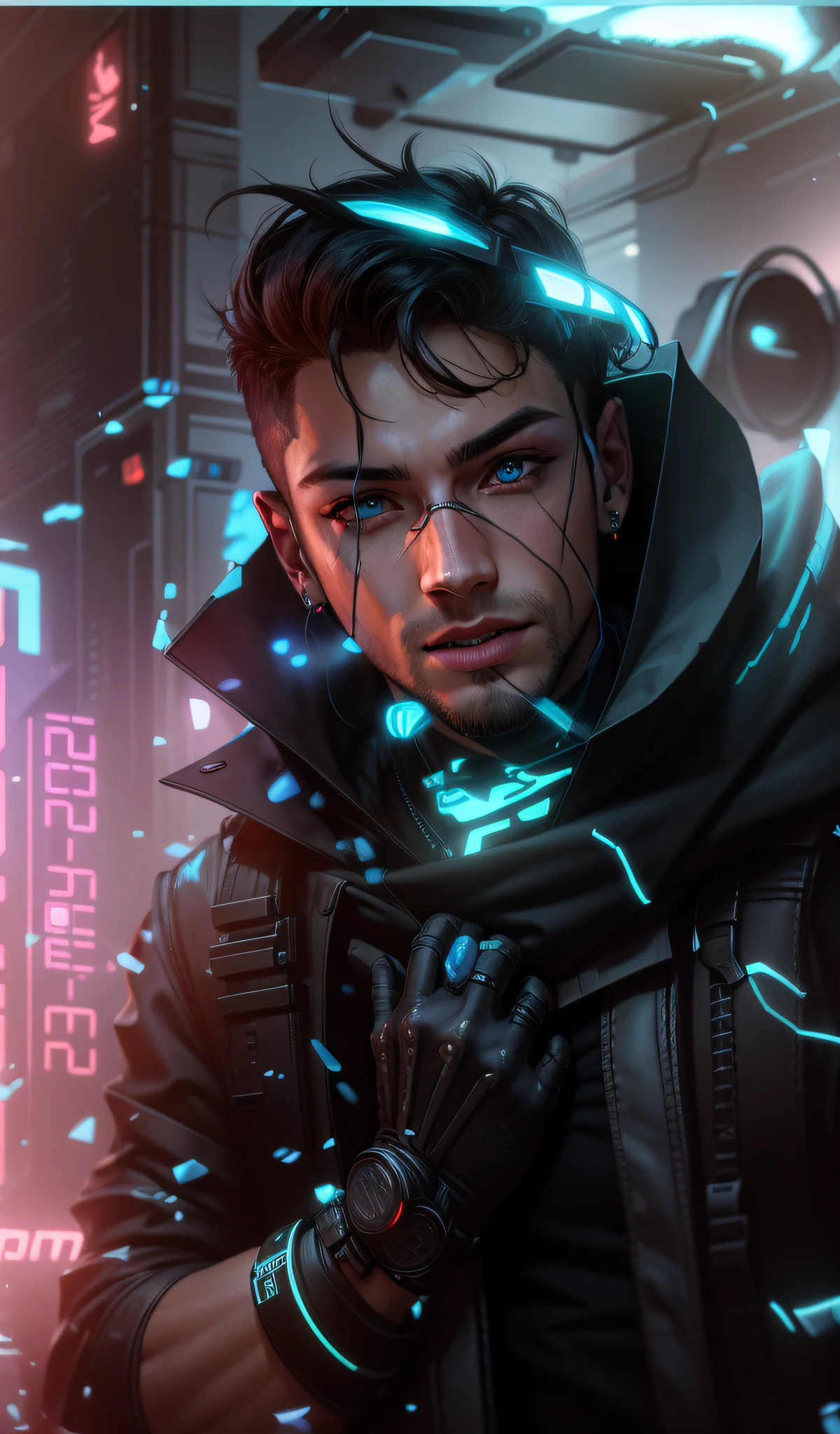 cyberpunk hendsome boy. realistic face.8k