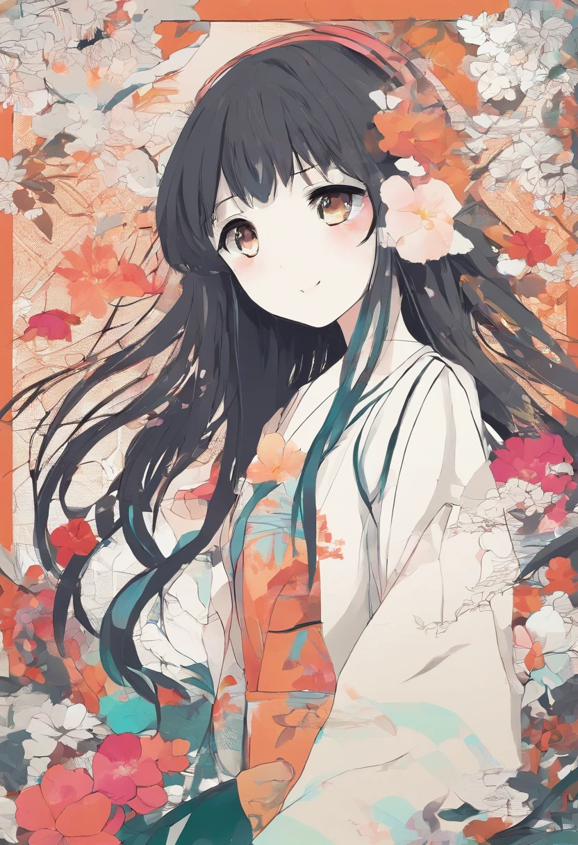 girl with Looking here A smile