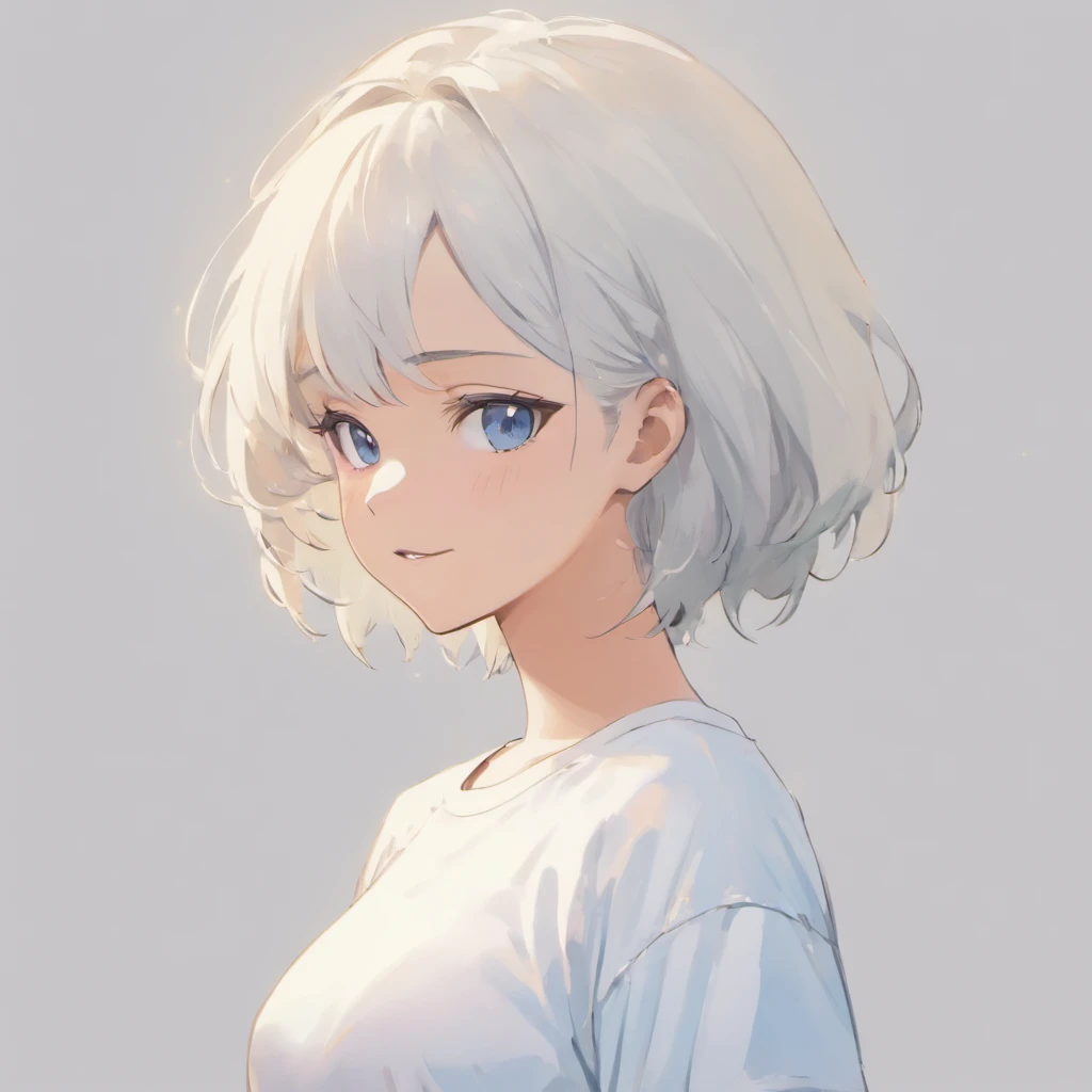 (photo: 1.3) af (realism: 1.3), (((white t-shirt))), super high resolution, (realism: 1.4), 1 girl, female avatar, soft light, black hair, smile, Facial focus, (( (white T-shirt))), cheerful, smiling, (short hair lady),, young, confident,, ((solid color background)), (((blank background))), high definition, details, perfect picture ,Movie quality,Ultra HD,female head portrait,beautiful girl,young and beautiful,exquisite face,elegant and luxurious