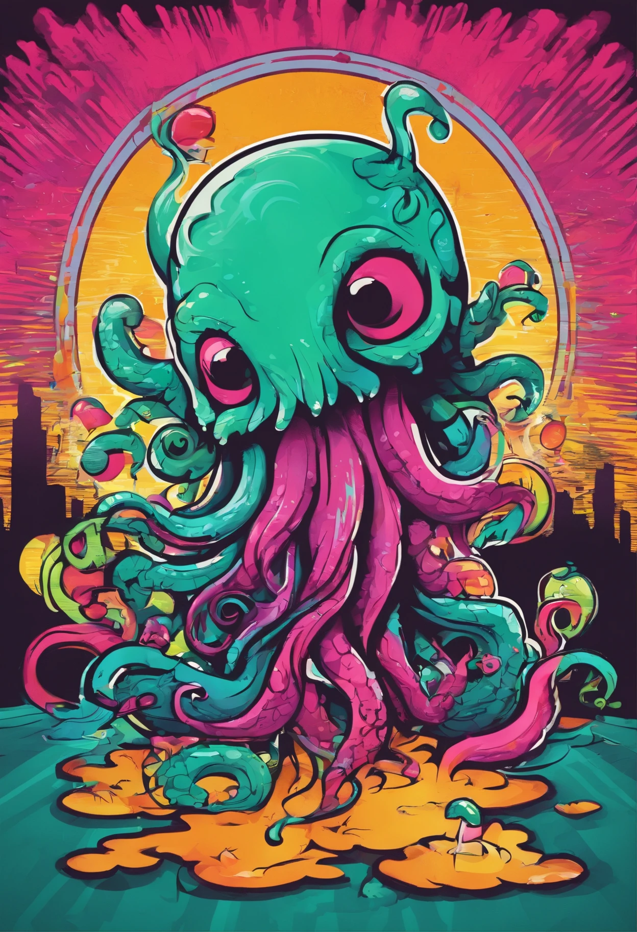 kawaii Cute Cthulhu Pop Art