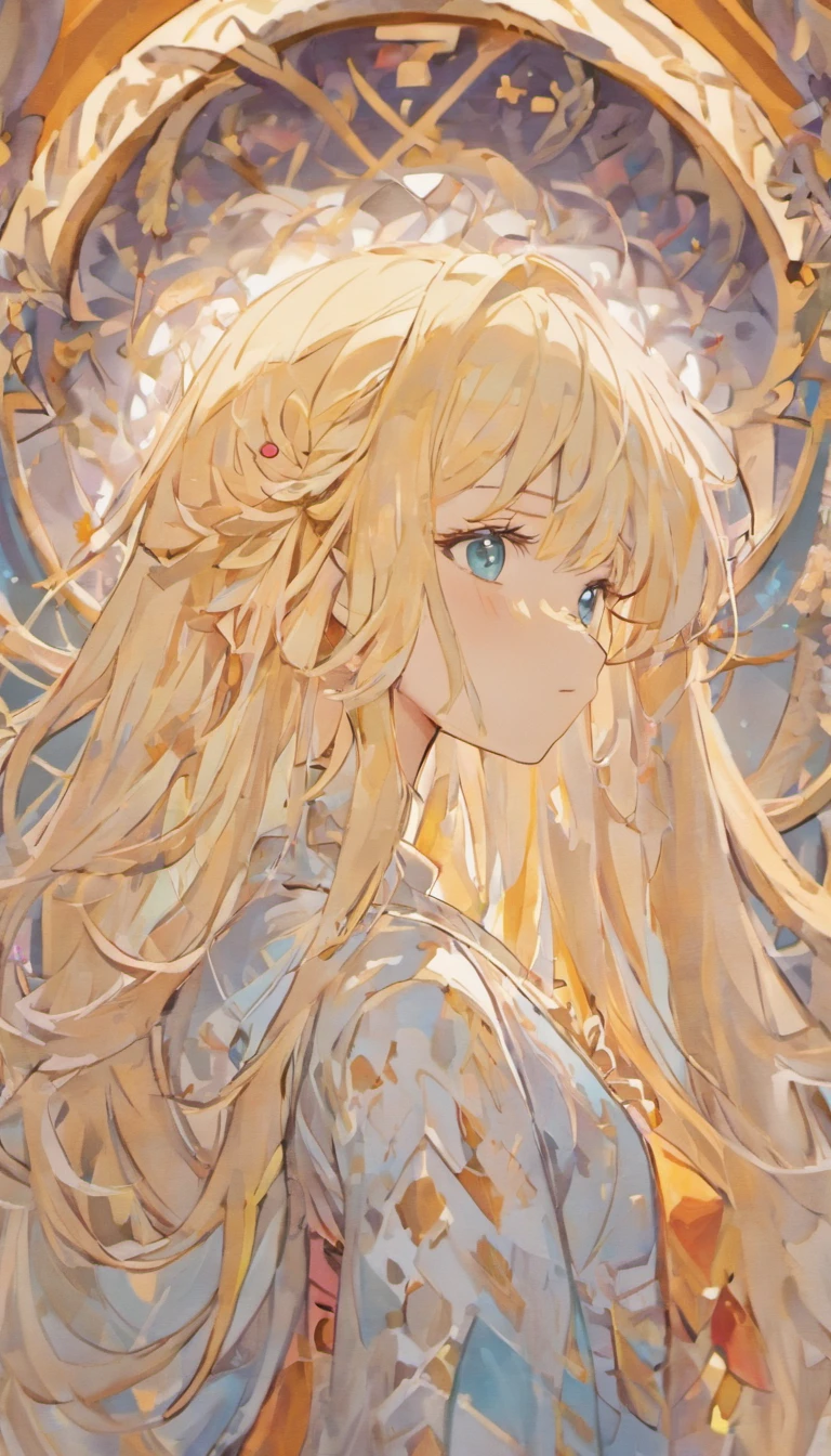 (White background:1.4),(Silhouette of a girl's head, Eyes closed, colorfull long hair, Oriental elements),(Chinese illustration:1.3,paper art:1.3, Quilted paper art:1.2),( reasonable design, Clear lines, High sharpness,Best quality, Very detailed, Masterpiece, movie light effect, 4K ) ,Brown eyes