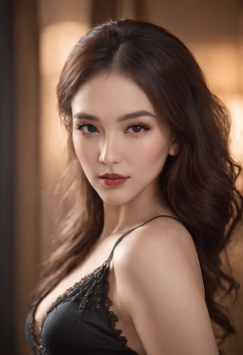 (Best quality,Ultra-detailed,Realistic:1.37),Portrait,Girl,Beautiful detailed face,Long eyelashes,Seductive gaze,Perfect lips,Radiant complexion,Stunning figure,Korean underwear,Black stockings,High heels with stiletto heels,tattooed body,Wearing a collar,Dance in vibrant clubs,incredibly detailed,surrealism,gentlesoftlighting,Vivid colors