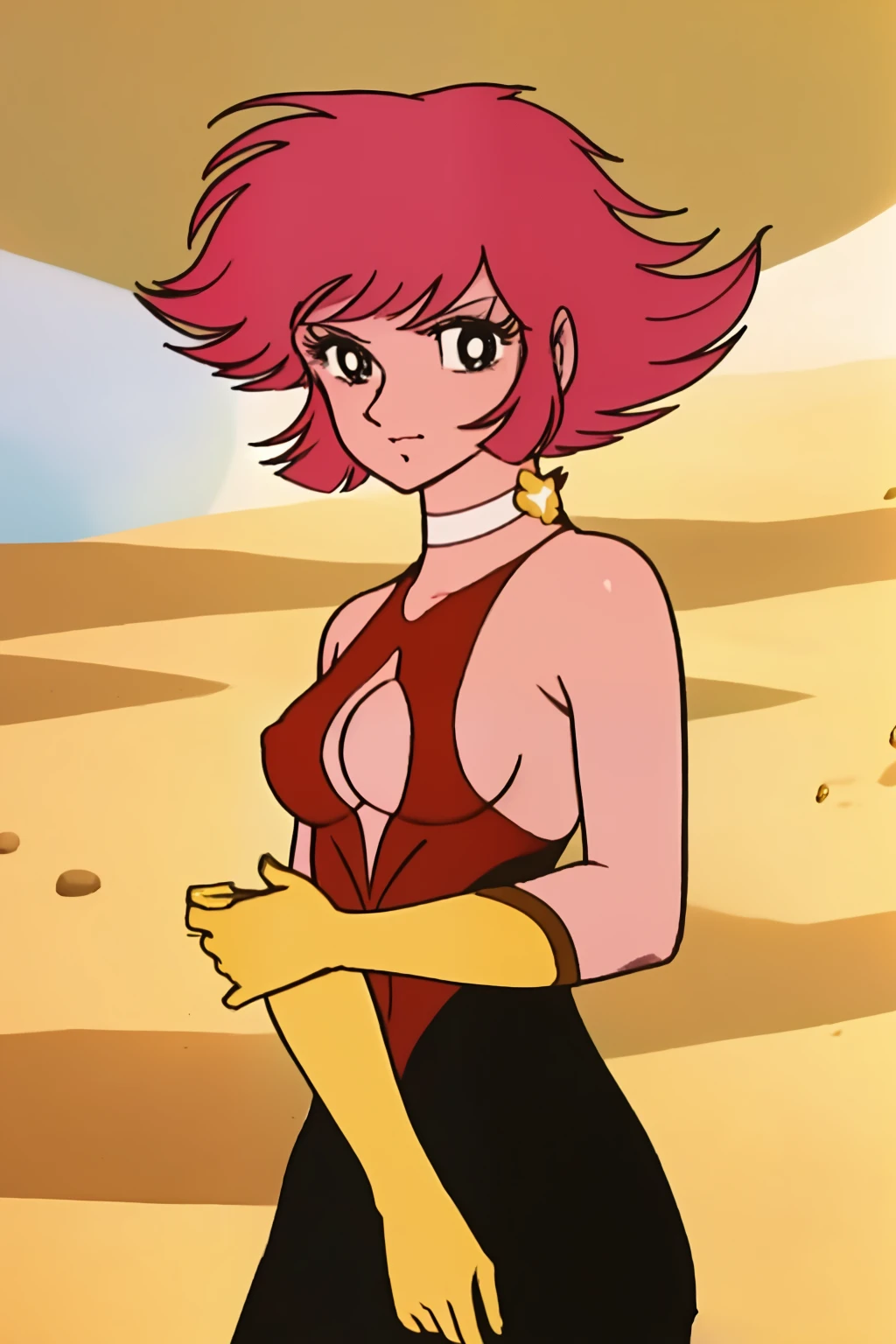 masterpiece, best quality, solo, 1girl,outdoor,looking at viewer,(cowboy shot:1.2),
Kisaragi Honey into Cutie Honey transformation sequence,